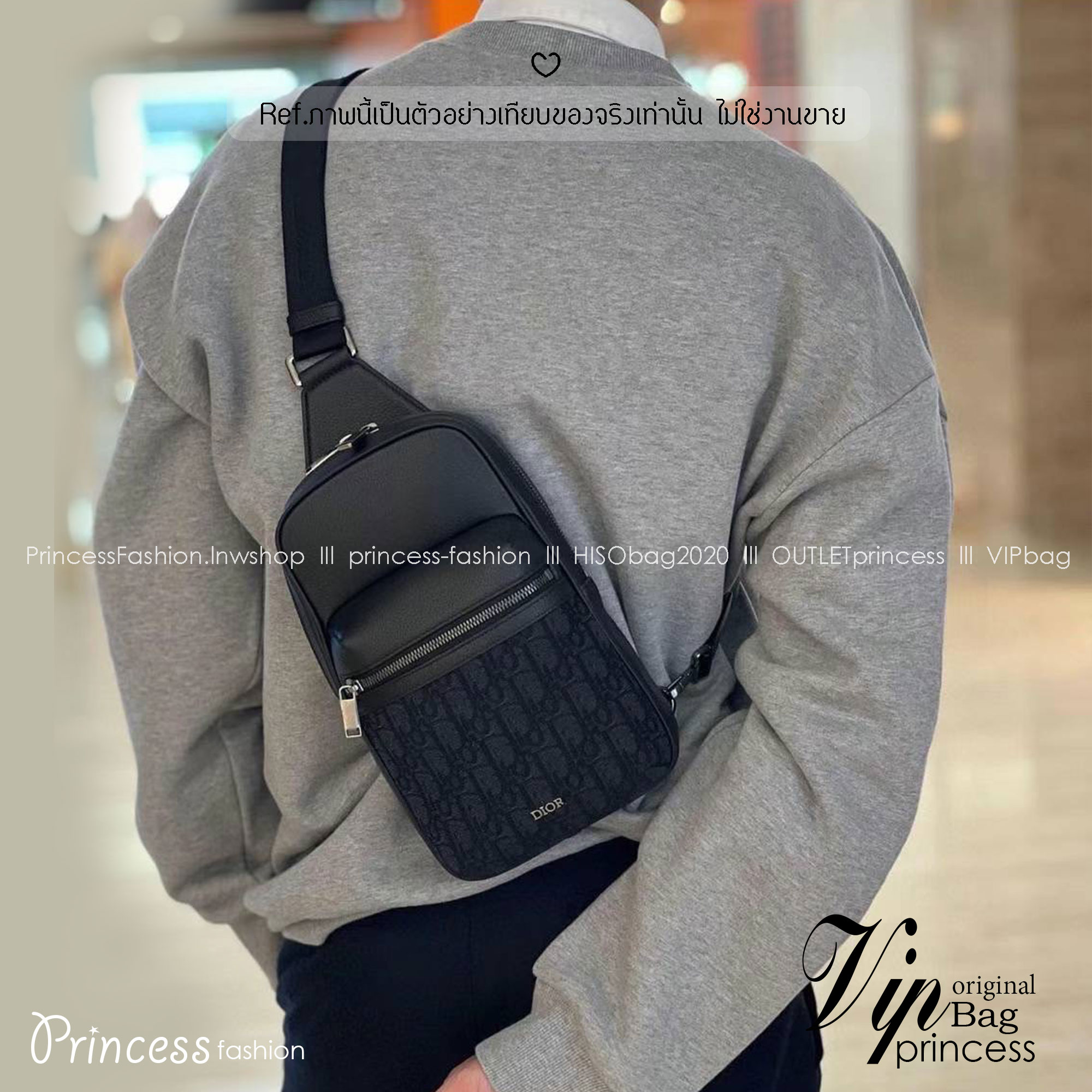 DIOR Sling Bag Rider 2.0 Oblique jacquard fabric กระเป๋าสะพายคาดอก หนังแท้ แคนวาสแท้ สง่างามเหนือกาลเวลา มีไว้ไม่มีเอาท์ ท่านชายควรมีมากค่ะ