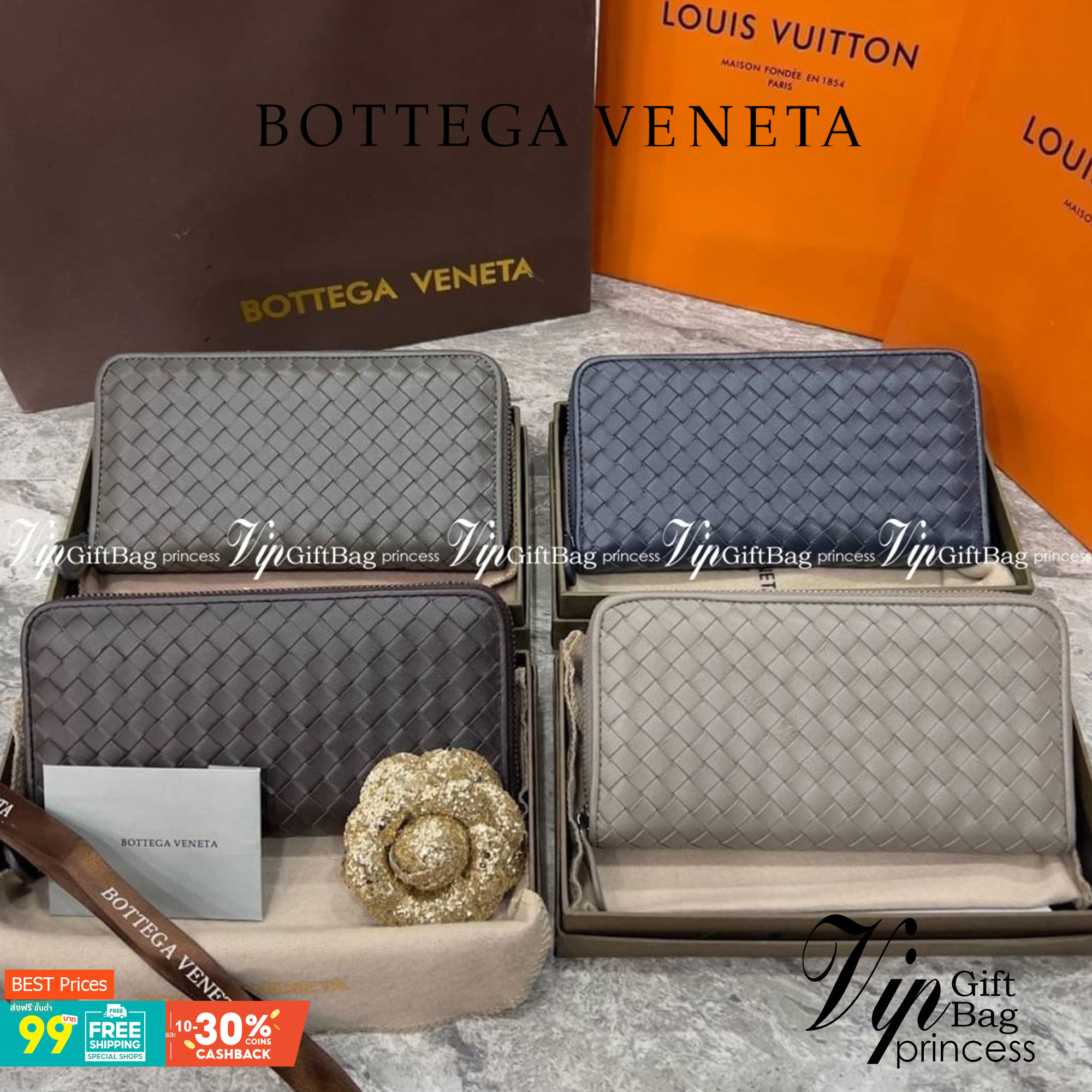 VIP 】หนังแท้ BOTTEGA VENETA LONG WALLET ZIP AROUND กระเป๋าสตางค์ใบยาวซิปรอบ รุ่นนี้หายากมากค่ะ เป็นรุ่นยอดนิยม ใช้ได้ทั้งหญิงชาย มาเท่าไหร่ไม่เคยพอเลยค่า เป็นรุ่นคลาสสิกที่หยิบมาใช้งานได้บ่อยที่สุด งานหนังแท้ทั้งใบสวยมากนะคะ ใช้ทนทานได้นานเลย ภาพสินค้าถ่า