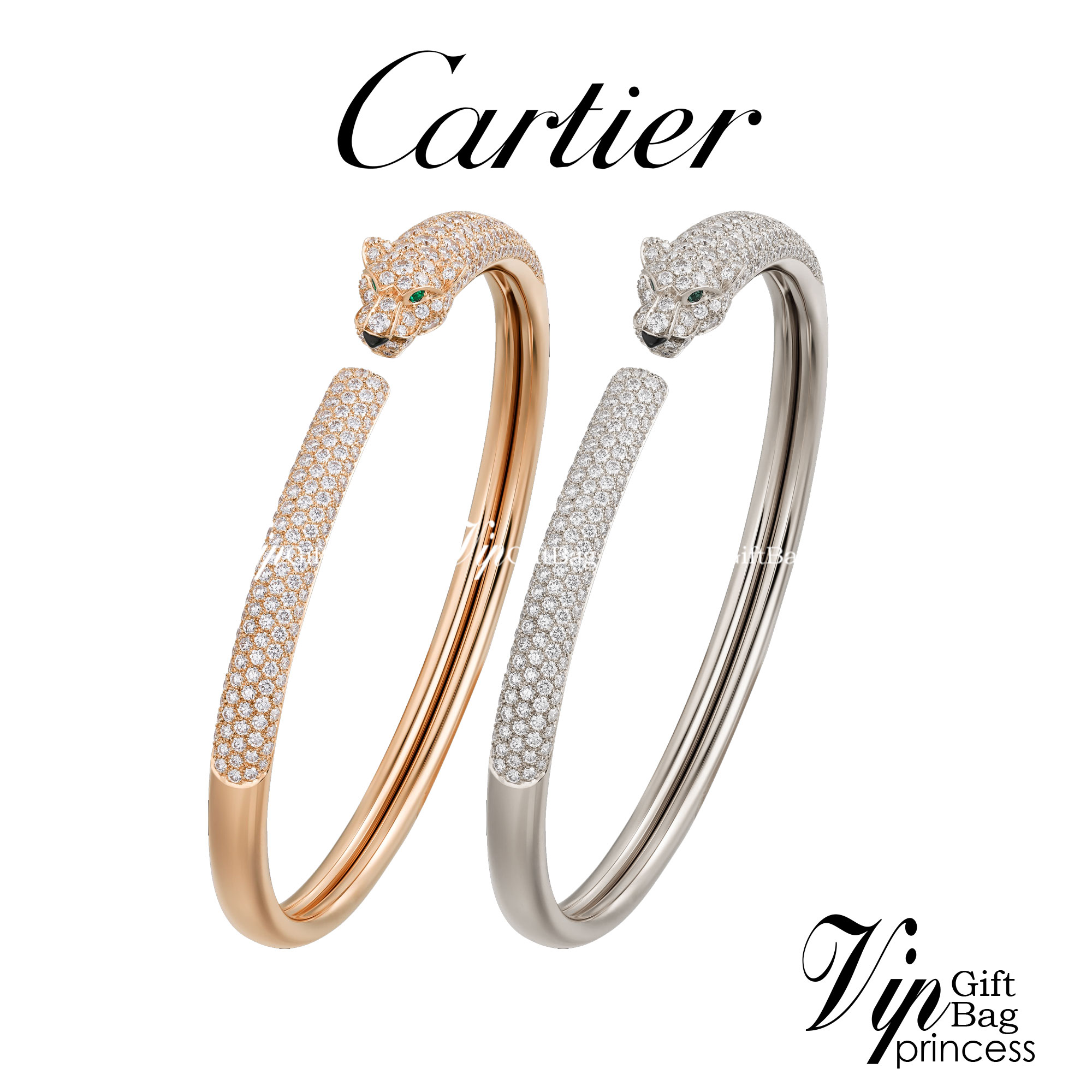 PANTHERE DE CARTIER BRACELET กำไลข้อมือหัวเสือเพชรคาเทียร์ งานปั้มทุกจุด วัสดุคุณภาพดี ไม่ลอกไม่ดำ ภาพสินค้าถ่ายจากงานขายจริง ใช้งานต่างประเทศได้
