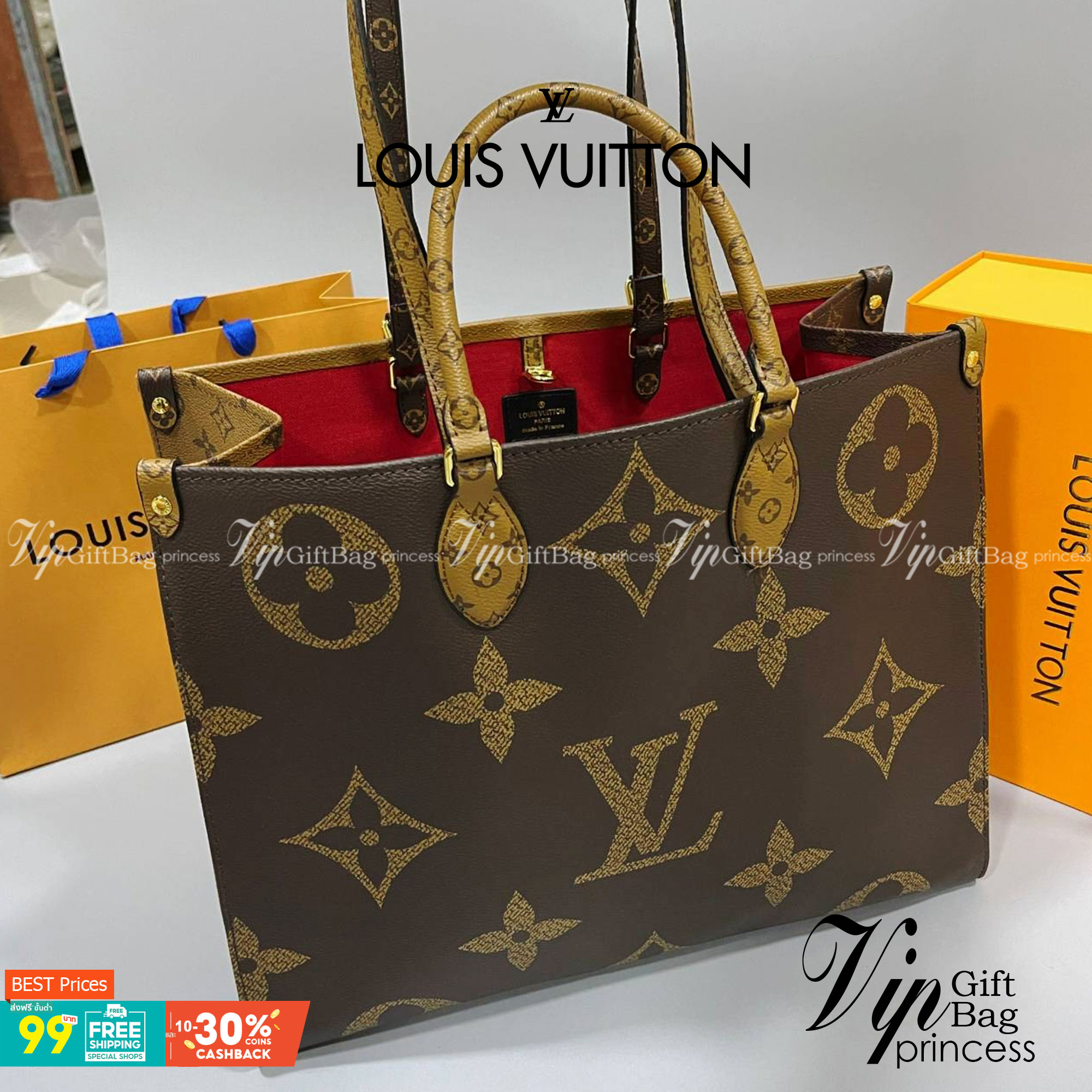 หนังแท้ LOUIS VUITTON ONTHEGO GM พร้อมส่งที่ไทย เกรดใช้งานต่างประเทศได้