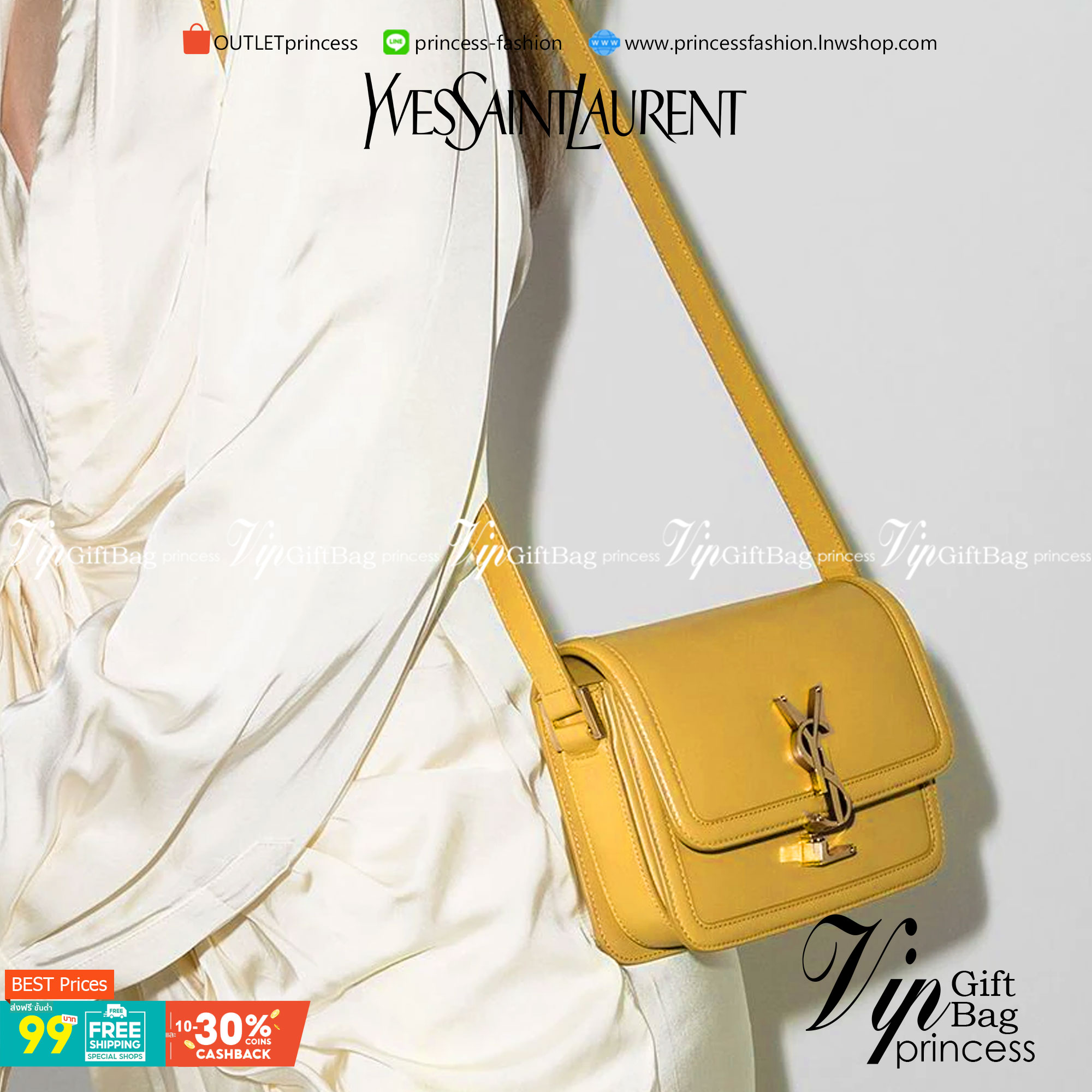 VIP GIFT 】หนังแท้ YSL SAINT LAURENT Saint Laurent small Solferino satchel crossbody bag