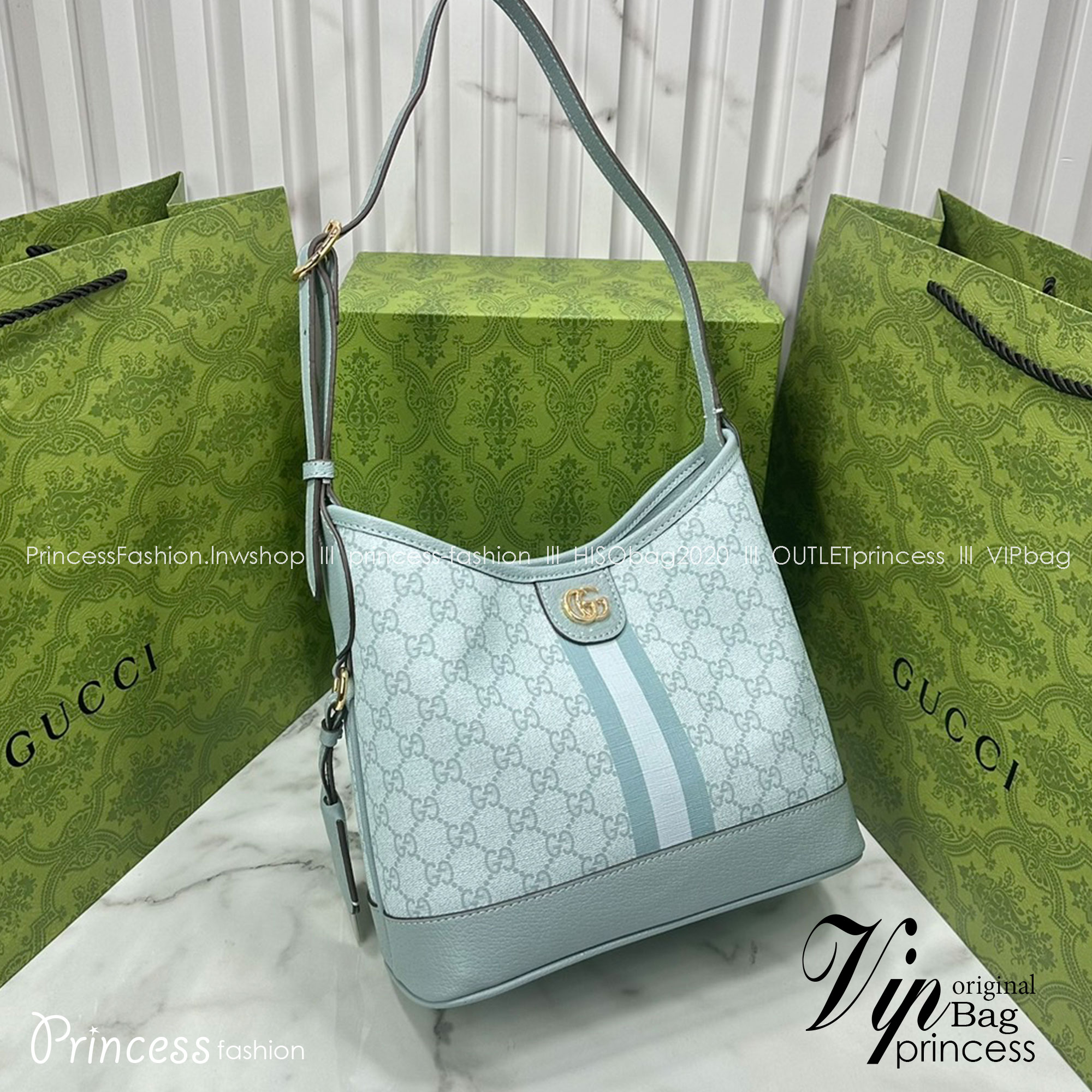 GUCCI OPHIDIA GG SMALL SHOULDER BAG Dusty Pink / Dusty Blue GG Supreme canvas กระเป๋าสะพายไหล่ สีใหม่พาสเทลสวยหวาน อะไหล่ทองหรูหรา