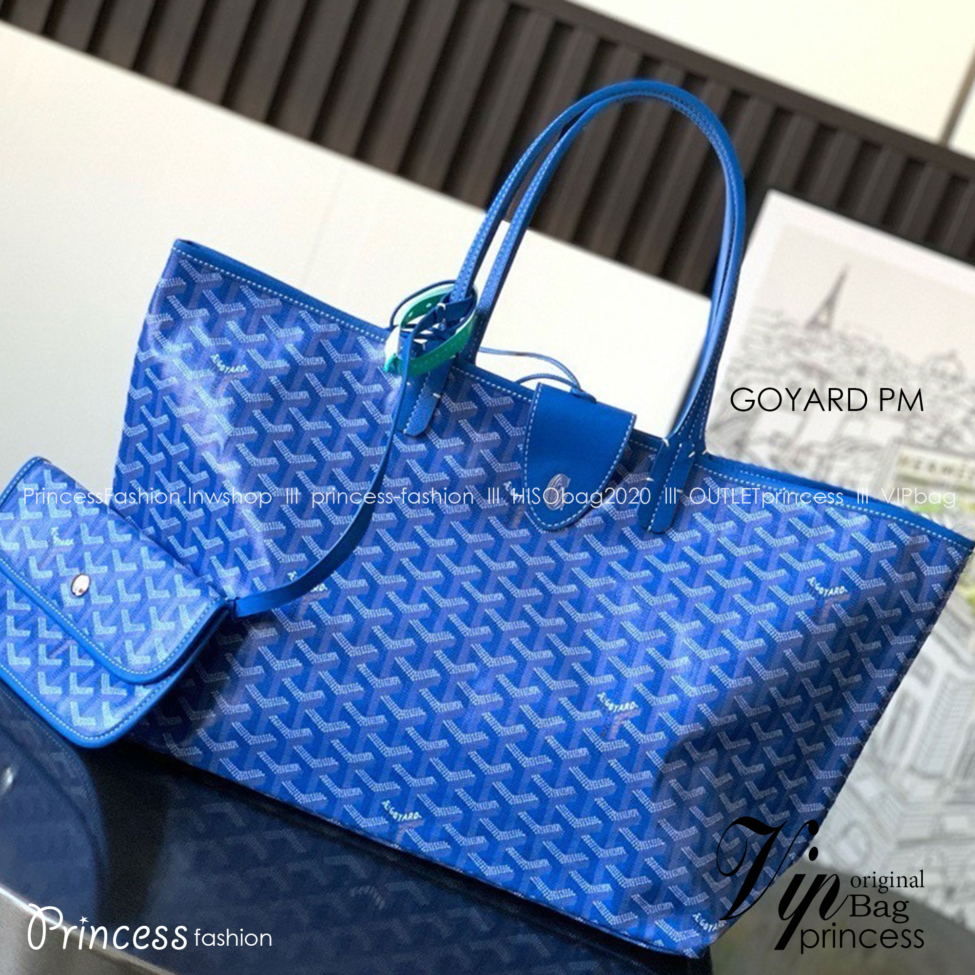 GOYARD PM TOTE BAG กระเป๋าทรงโท้ทใบใหญ่ หนังแท้สวยเป๊ะ เกรดท็อปออริ สลับแท้ 1:1 เกรดดีสุด ใช้ต่างประเทศได้ ผ่านทุก ตม.