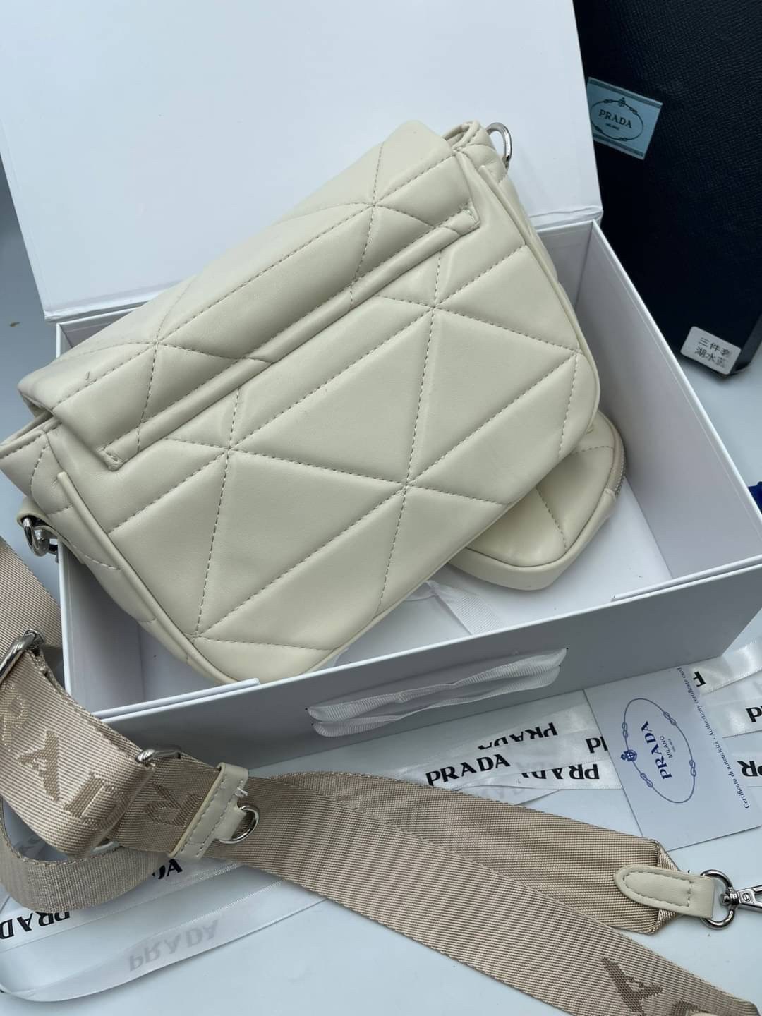 VIP 】PRADA System nappa leather patchwork bag หนังแท้ พร้อมส่งที่ไทย 6 สี