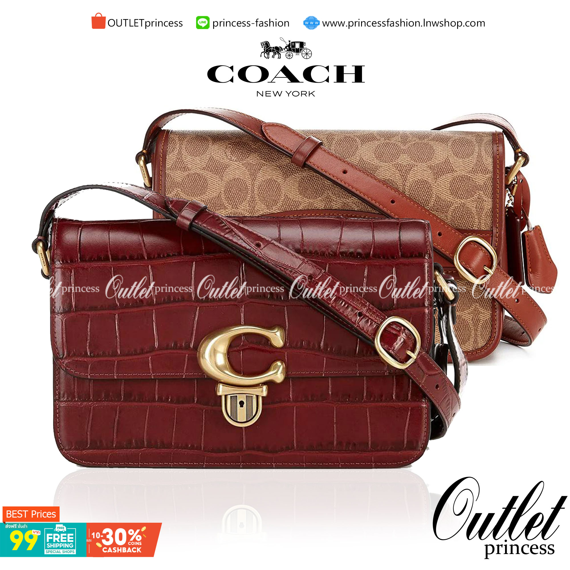 OUTLET 】COACH STUDIO SHOULDER BAG IN SIGNATURE CANVAS (C6639 C6640) สีใหม่รับความเฮง กับคอลเลคชั่นใหม่สุดอีกหนึ่ง!! มาแบบเลิศๆหรูๆมากแม่ กระเป๋าสะพายข้างลุคไฮน์ ที่ดีไซน์ออกมาได้ปัง และดูแพงมากๆ ด้วยดีเทลคลาสสิคผสานความเป็นเอกลักษณ์ เรียบง่ายแต่แฝงความมีด