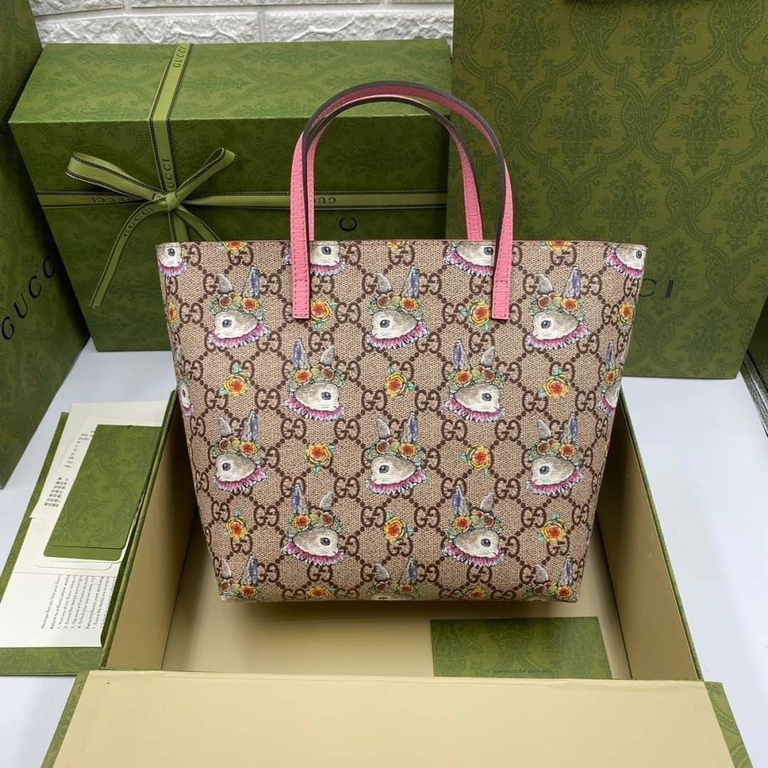 VIP 】Animal-Friendly Gucci Kid Tote Bag งานหนังแท้ทรงตั้งสวย ขนาดกะทัดรัด จุของได้เยอะ ใช้ได้ทั้งเด็กและผู้ใหญ่ น่ารักมากค่ะ **รุ่นขายดีตลอดกาล**