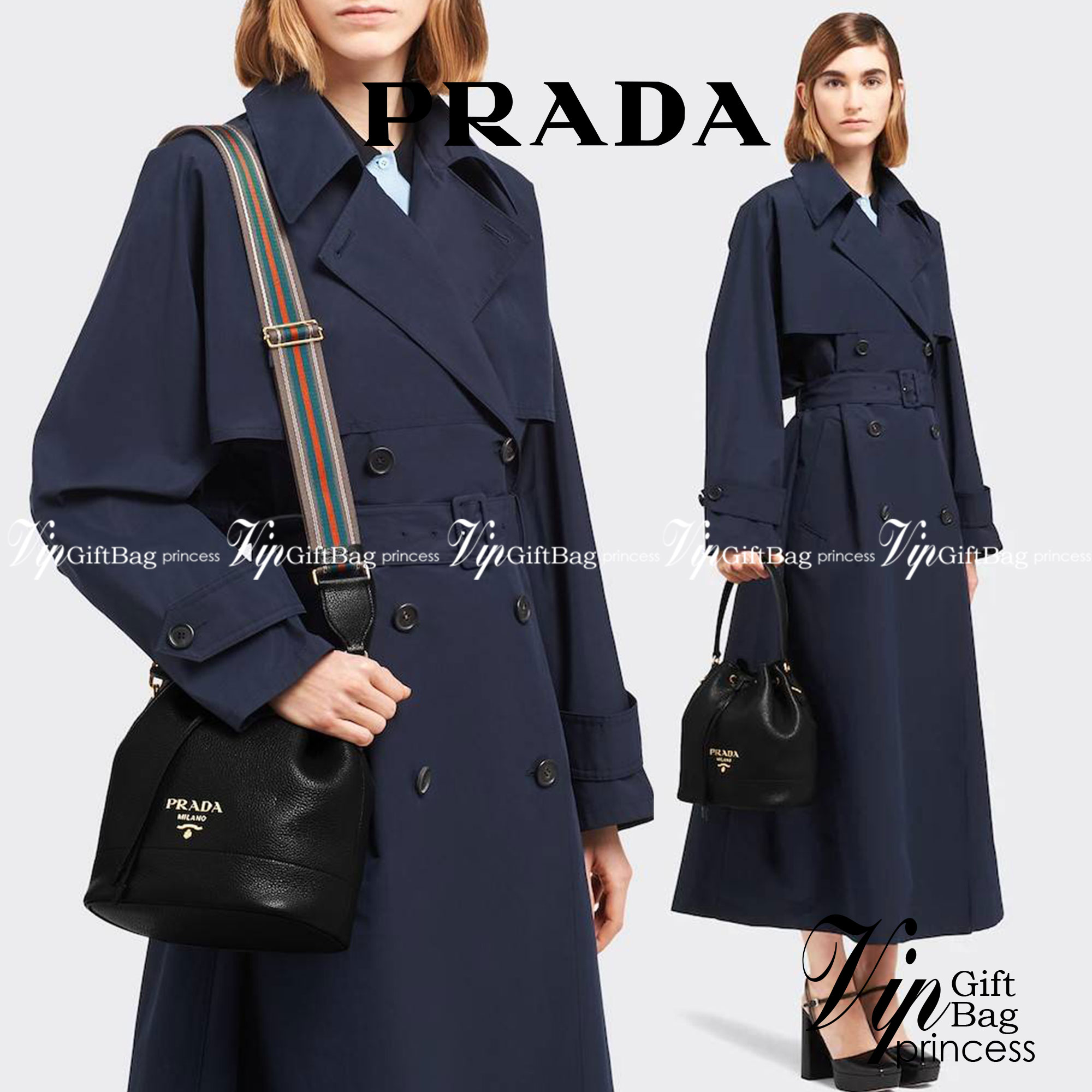 Prada leather bucket bag กระเป๋าสะพายทรงขนมจีบ ดีไซน์เรียบ แต่หรู น่าใช้มากๆ หนังสวยมาก วัสดุหนัง pepble สัมผัสนิ่มมือ ตกแต่งโลโก้สีทองตัดหนังดำ คือเลิศ!! ปากกระเป๋ารูดเปิดปิดได้ สะดวกใช้งาน ภายในโล่งกว้าง จุของได้เยอะ ไม่ธรรมดาเลย พิเศษ!! นอกจากสายคล้องใ