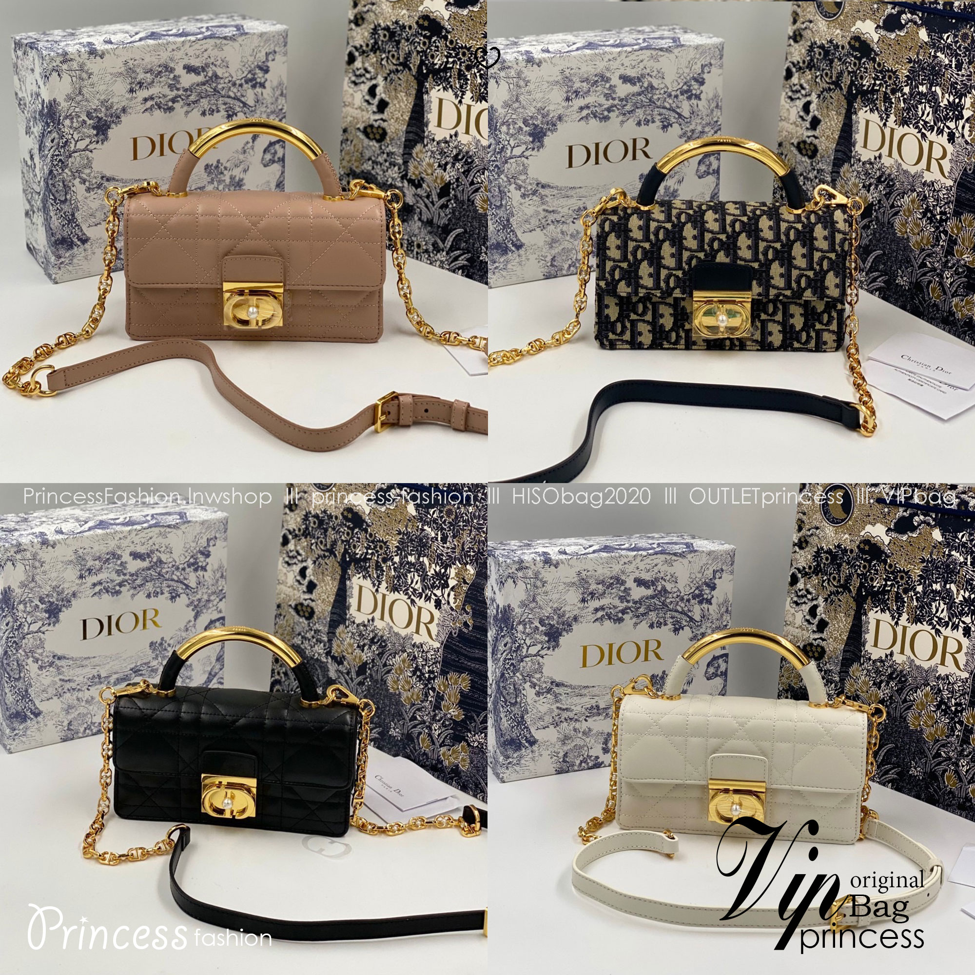 Mini Dior Ange Bag Macrocannage CD clasp with white resin pearl กระเป๋าถือพร้อมสายสะพาย ประดับตัวล็อคมุก สวยงามเหนือกาลเวลา เกรดออริ 1:1 ใช้งานต่างประเทศได้