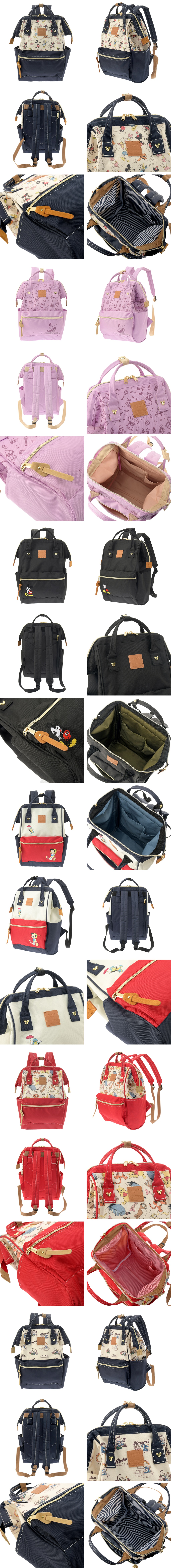 Anello x Walt Disney Mickey & Friends Limited Edition Japan Backpack เป็นการร่วมงานของ anello และวอล์ทดิสนีย์ ที่มาวาดลวดลายลงบนกระเป๋าเป็นตัวละครดิสนีย์ที่มีสีสันน่ารักสดใส วัสดุ canvas คงแบบฉบับที่ปากกระเป๋ามีโครง อีกหนึ่งคอลเลคชั่นที่ควรต้องมีไว้ครอบคร