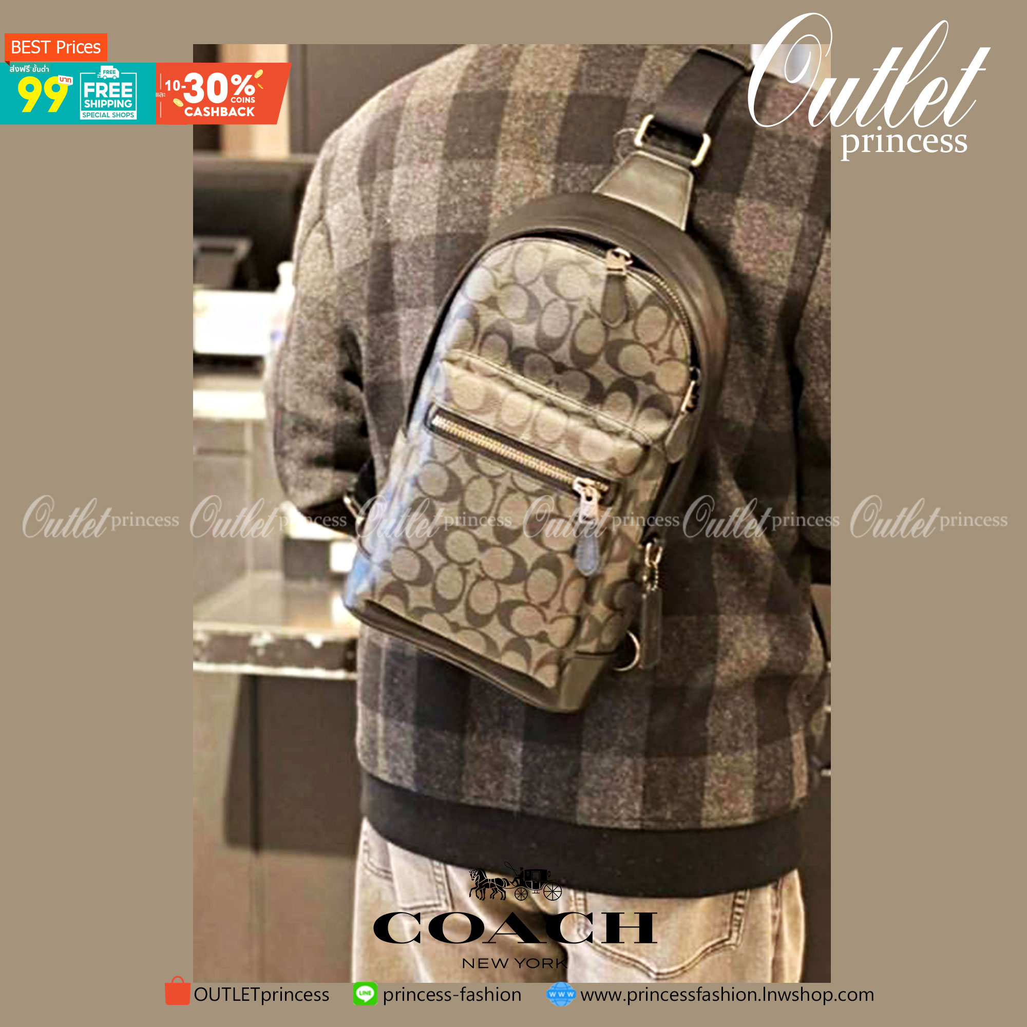 สวยมากเอาใจคุณผู้ชาย//หรือสาวหล่อกันค่าา😘 COACH WEST PACK IN SIGNATURE CANVAS