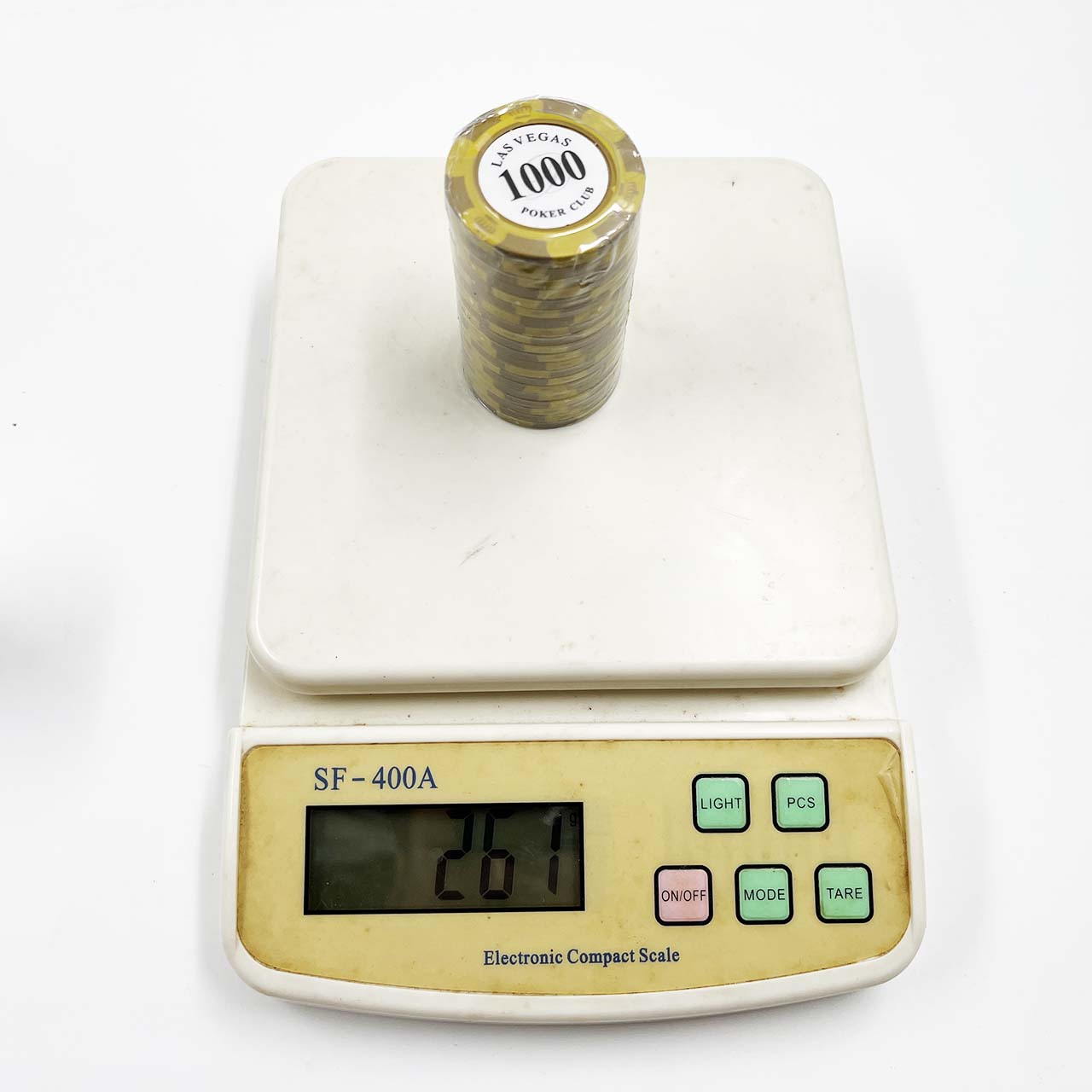 ชุดชิปโป๊กเกอร์เกรดพรีเมี่ยม น้ำหนัก14 g.ลาย Lasvegas (แบรนด์ Poker Club)