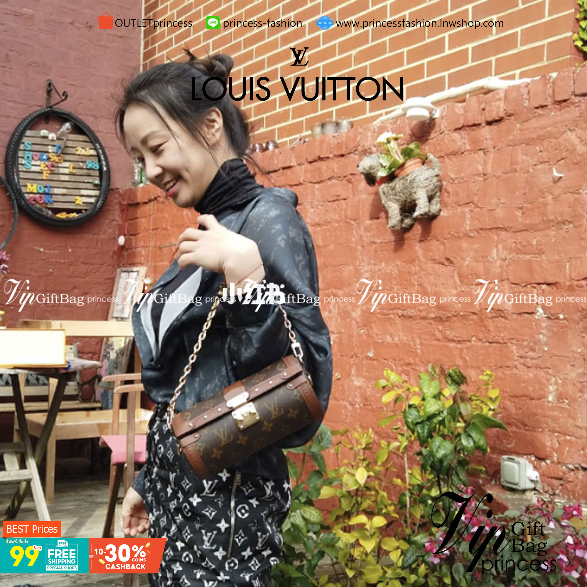 LV PAPILLON TRUNK Monogram coated canvas กระเป๋าสะพายทรงหมอน งานเปิดหน้าหนังลายโมโนแกรม อะไหล่ปั้มทุกจุด เกรดงานสวยเกินราคา ภาพสินค้าถ่ายจากงานขายจริง ใช้งานต่างประเทศได้