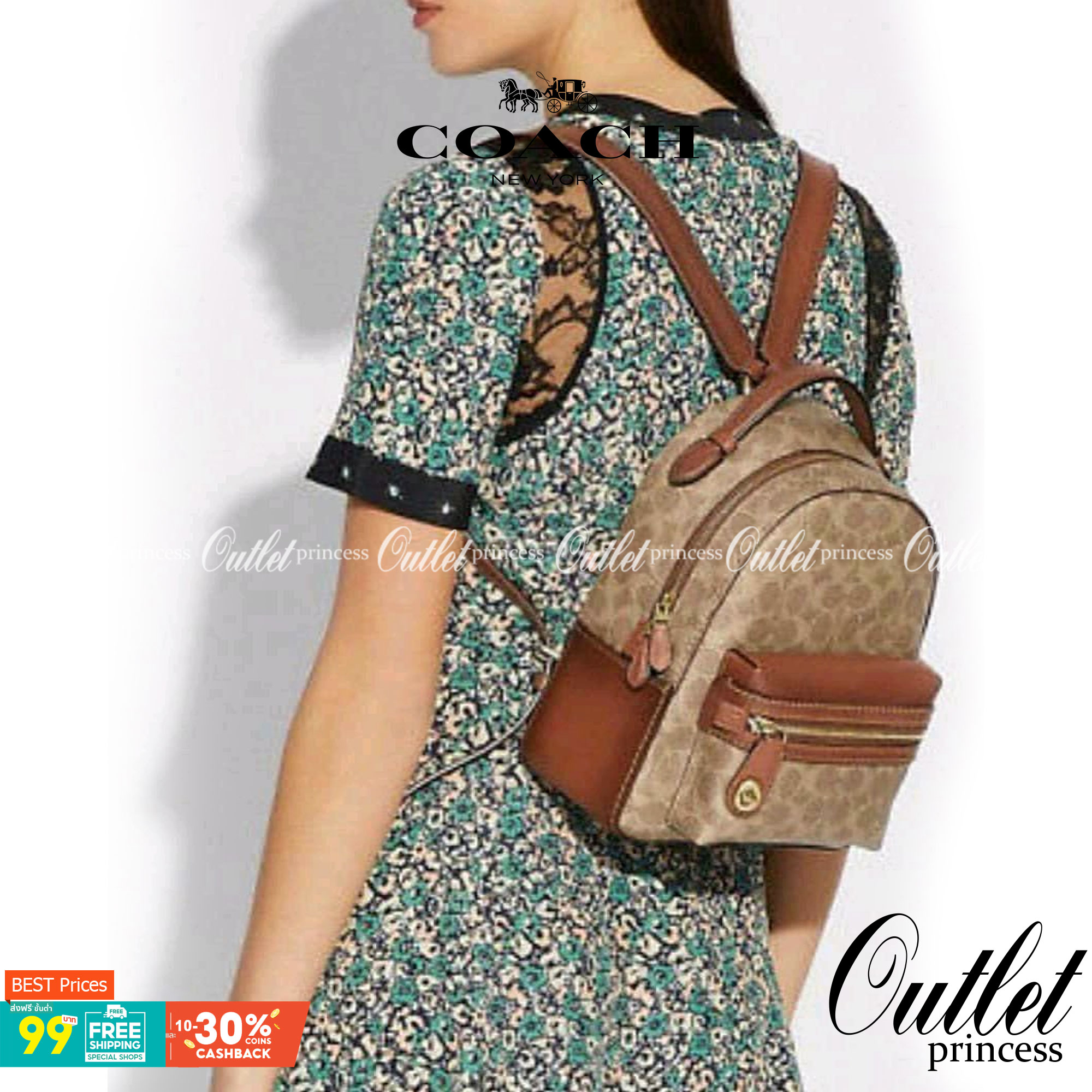 Coach Campus Backpack In Signature (Small) สาว ๆ คนไหนที่ชอบพกของเยอะและต้องการกระเป๋าที่ให้ความคล่องตัว ทะมัดทะแมง ใบนี้แนะนำเลยคะ ขนาดกำลังดี มีความหรูหราตามสไตล์ของ Coach ด้วยผ้าแคนวาสพิมพ์ลายเอกลักษณ์ของแบรนด์ มาพร้อมกับช่องซิปด้านหน้า เหมาะสำหรับจัดเ