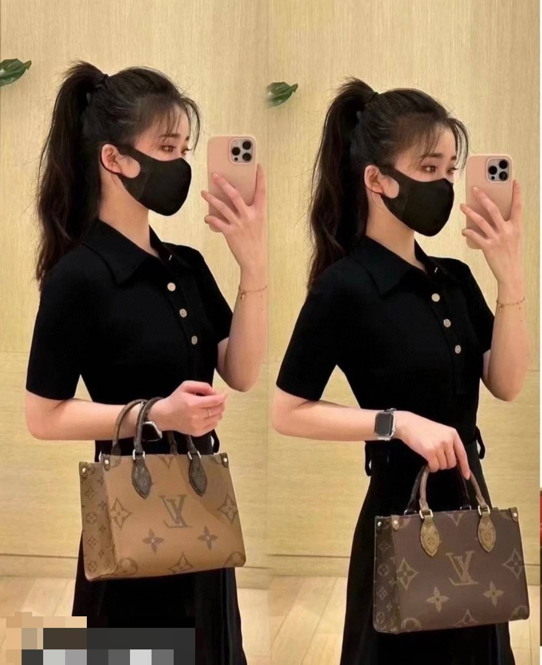 LV Onthego Small Bag กระเป๋าทรงโท้ทดีไซน์ใหม่ พร้อมสายสะพายสปอร์ตและใบลูก LV small tote with strap โทนสีคลาสสิคใช้งานง่าย ตอบโจทย์ได้ทุกลุค ทุกสไตล์