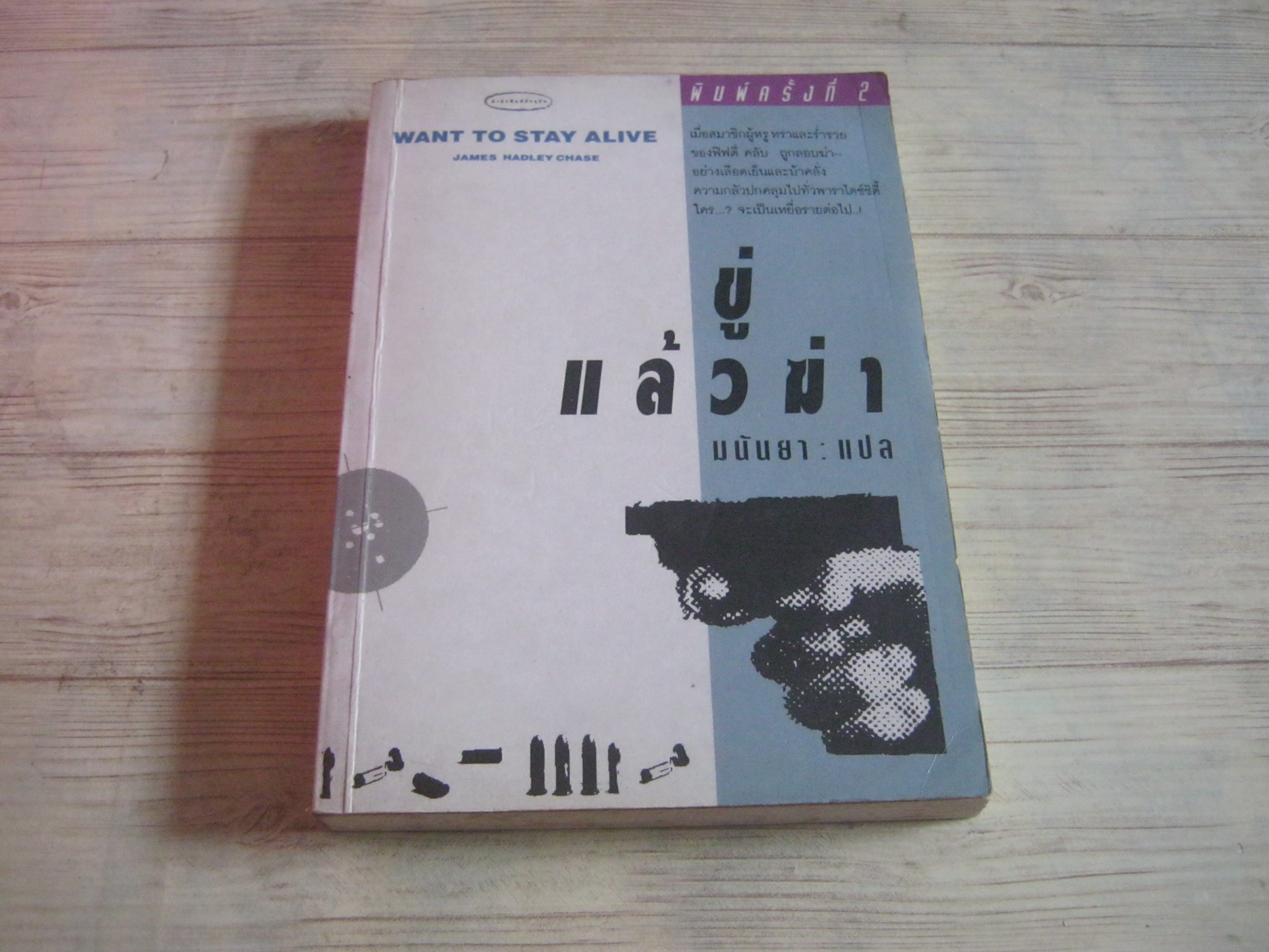 ขู่แล้วฆ่า (Want to Stay Alive) พิมพ์ครั้งที่ 2 James Hadley Chase เขียน มนันยา แปล