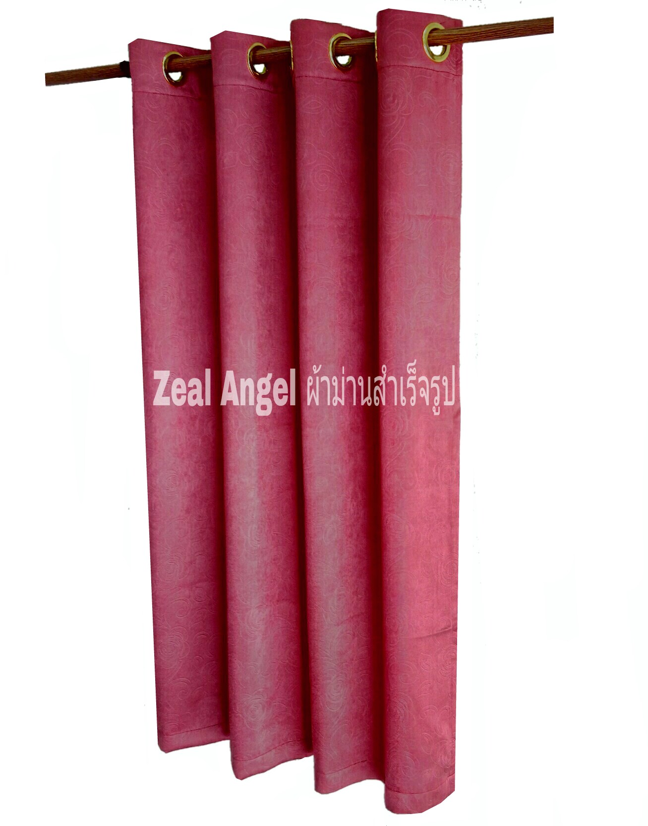 ผ้าม่านก.130*ส.150ซม./ผืน รุ่น Rose สีแดง
