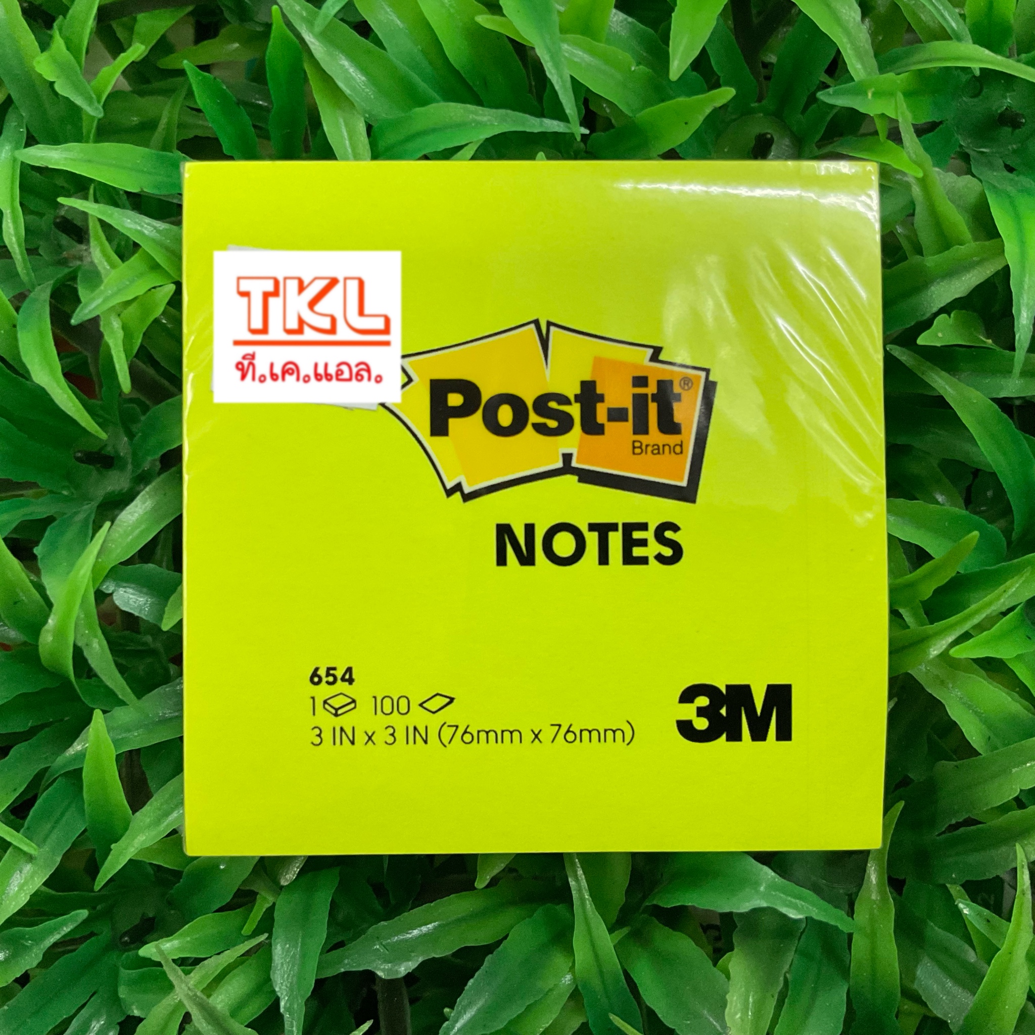 กระดาษโน๊ตกาวในตัว Post-it 3x3 นิ้ว สีนีออน #654 SD7702218 100 แผ่น