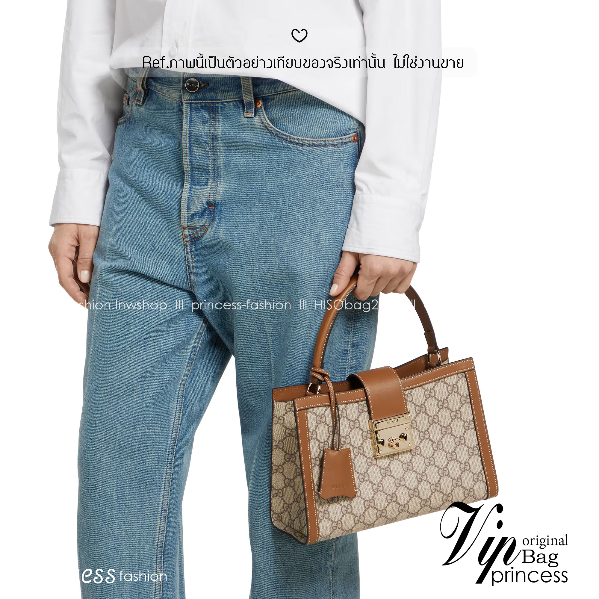 Gucci Padlock medium top handle bag กระเป๋าสะพายใบเล็กพร้อมหูจับ สวยผู้ดี ทรงตั้งใช้งานง่าย วัสดุหนังแคนวาส ปากกระเป๋ามีแถบหนังคาดและอะไหล่กดล็อค