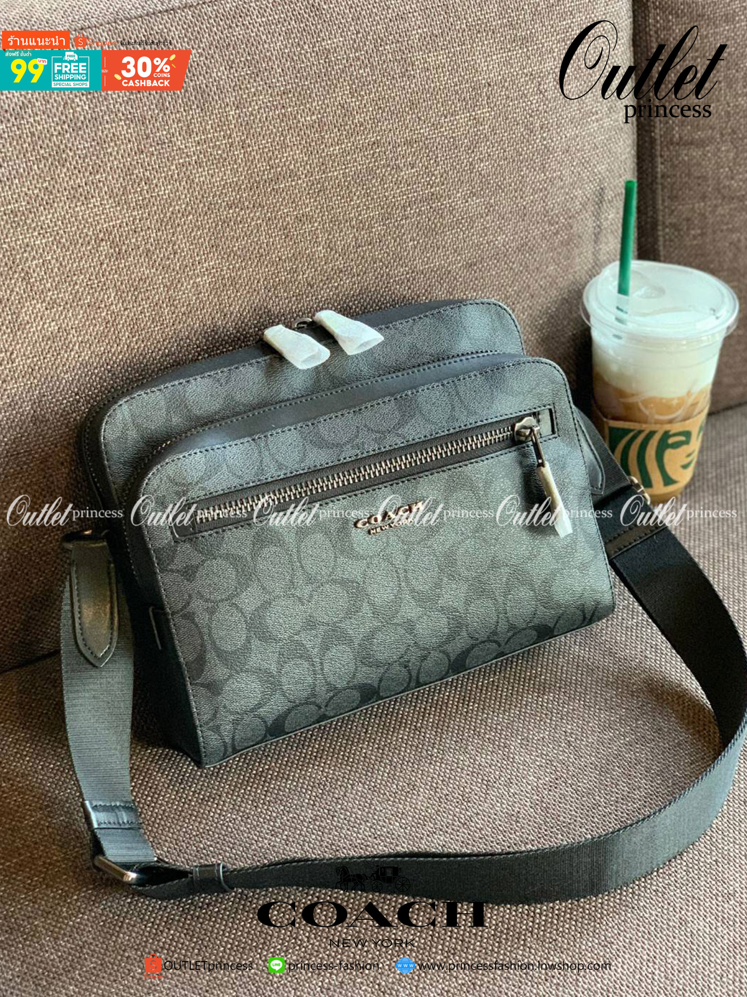 พร้อมสีออกใหม่ ห้ามพลาดค่าา!! COACH WEST CAMERA BAG IN SIGNATURE ((91485)) 🔺กลับมาตามคำเรียกร้องค่าา! กระเป๋าสะพายผู้ชาย((ผู้หญิงก็ใช่สวยทีเดียวค่ะ😘)) หนังแท้ ล่ยหนังCanvasสวยค่ะ มีช่องซิปหน้า//ช่องซิปกลางกว้าง//ช่องหลักแบบซิปคู่ ใส่สัมภาร