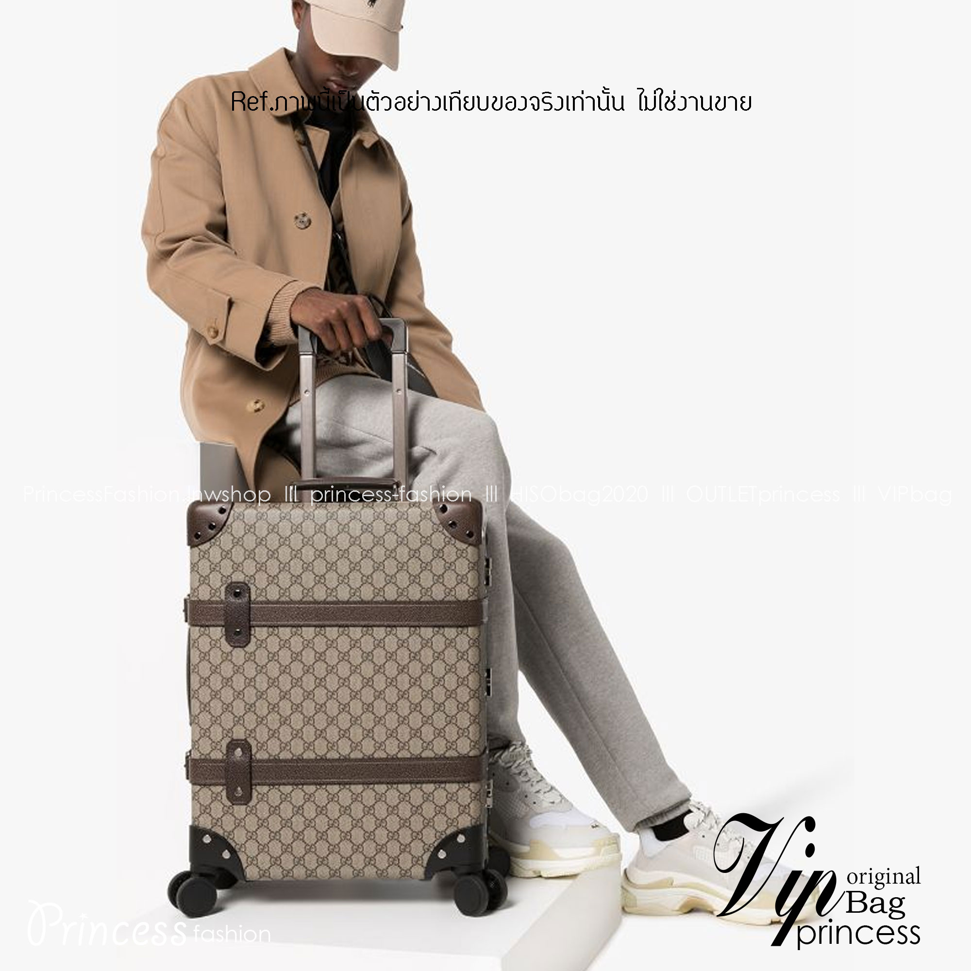 GUCCI Globe-Trotter Carry-On Suitcase / GUCCI globetrotter luggage พร้อมส่ง เกรดท็อปออรินอล งานเหมือนสุด หนังแท้ สวยงามตามรูป TOP ORIGINAL 1:1 เกรดเทียบแท้ ใช้สลับแท้ได้ ใช้งานต่างประเทศได้