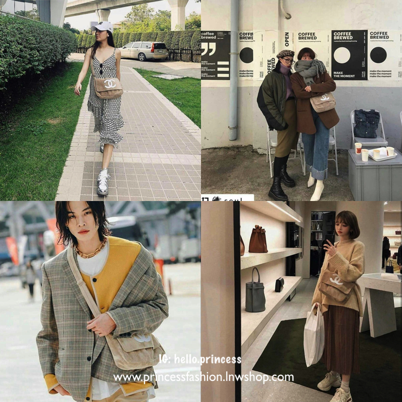 Chanel Beaute Crossbody Bag กระเป๋าถือหรือสะพายพรีเมี่ยมของเเท้จาก Chanel Cosmetic Counter VIP Gift รุ่นแนะนำวัสดุขนวูฟหนานุ่มตัดโลโก้แบรนด์หนังแก้วสวยโดดเด่น น้ำหนักเบา เปิดปิดด้วยฝาปิดกระดุมแม่เหล็ก ใบใหญ่กำลังดีใส่ ipad กระเป๋าสตางค์ใบยาว iphone เครื่อ