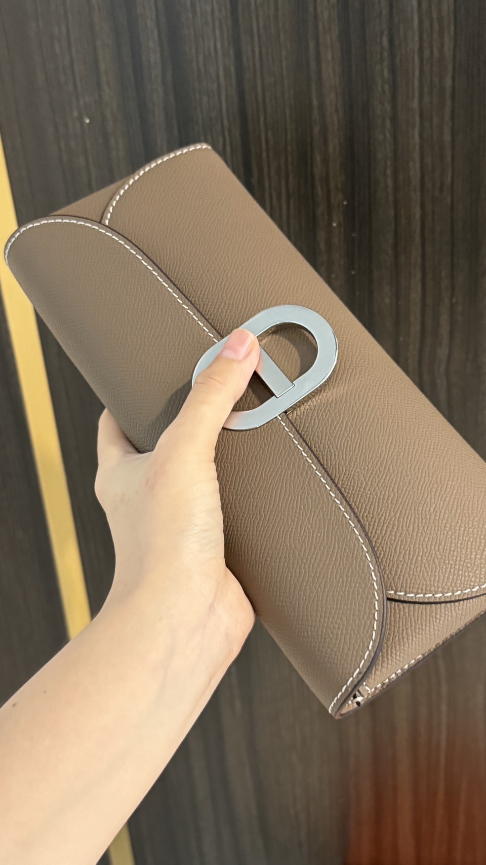 HERMES Chaine d'Ancre To Go wallet กระเป๋าถือสะพายแบรนด์หรู ดีไซส์กระเป๋าสตางค์ใบยาว Long wallet in Epsom Saddle-stitch เกรดออริ สลับแท้ 1:1 ใช้งานต่างประเทศได้