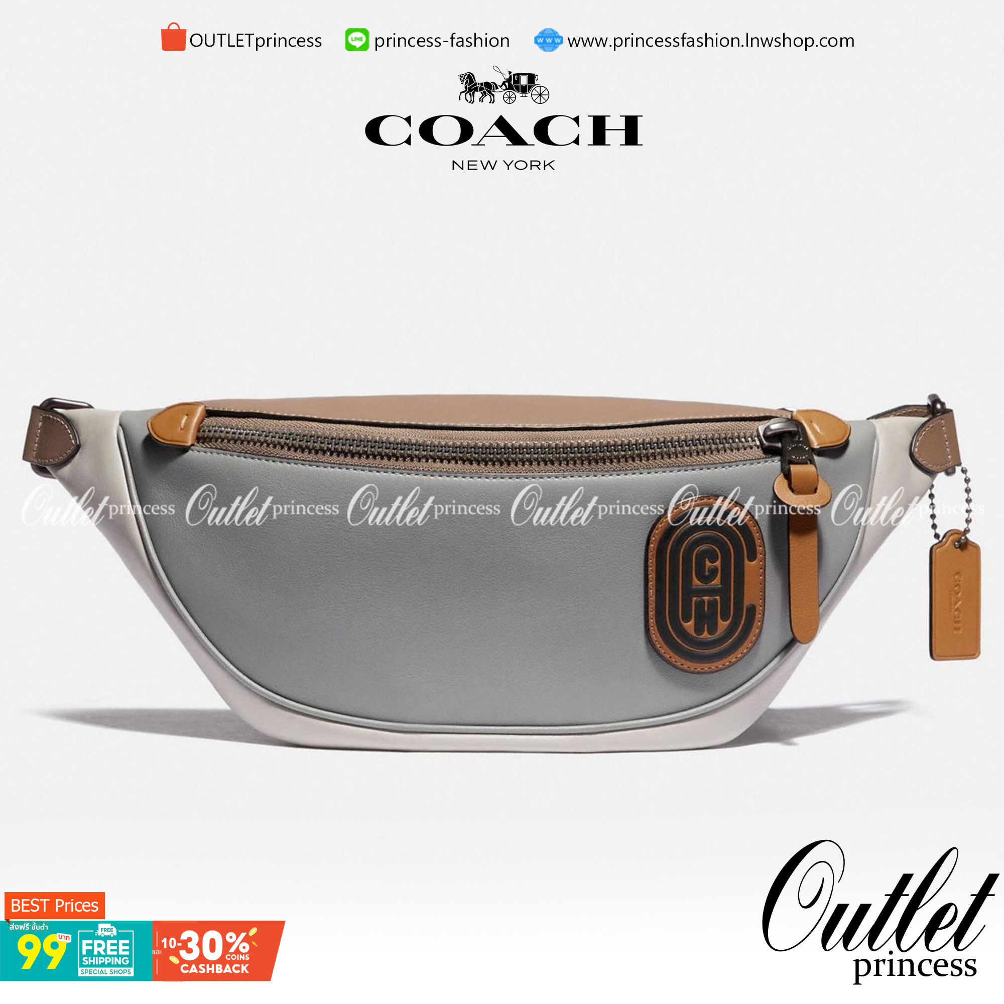 OUTTLET 】Rivington Belt Bag In Colorblock With Coach Patch (F959) Silver รุ่นที่ถามกันมาเยอะเลยคะ! สวยงามใช้ได้ทั้งชาย//หญิงเลยจร้า 🌈 Coach Belt Bag ใบใหญ่คะ! กระเป๋าคาดอกด้านหน้า//คาดไปทางด้านหลัง//หรือคาดเอวได้ ตามแต่ความถนัดได้เลยนะคะ หนังแท้ น