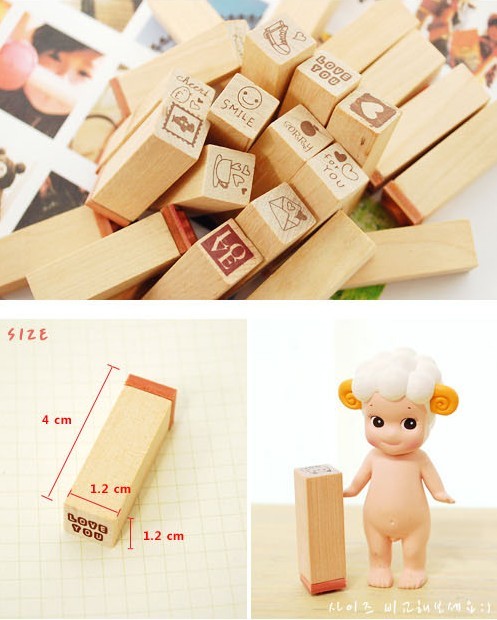 ตัวปั๊มกล่องไม้ชุดรัก 25 ชิ้น