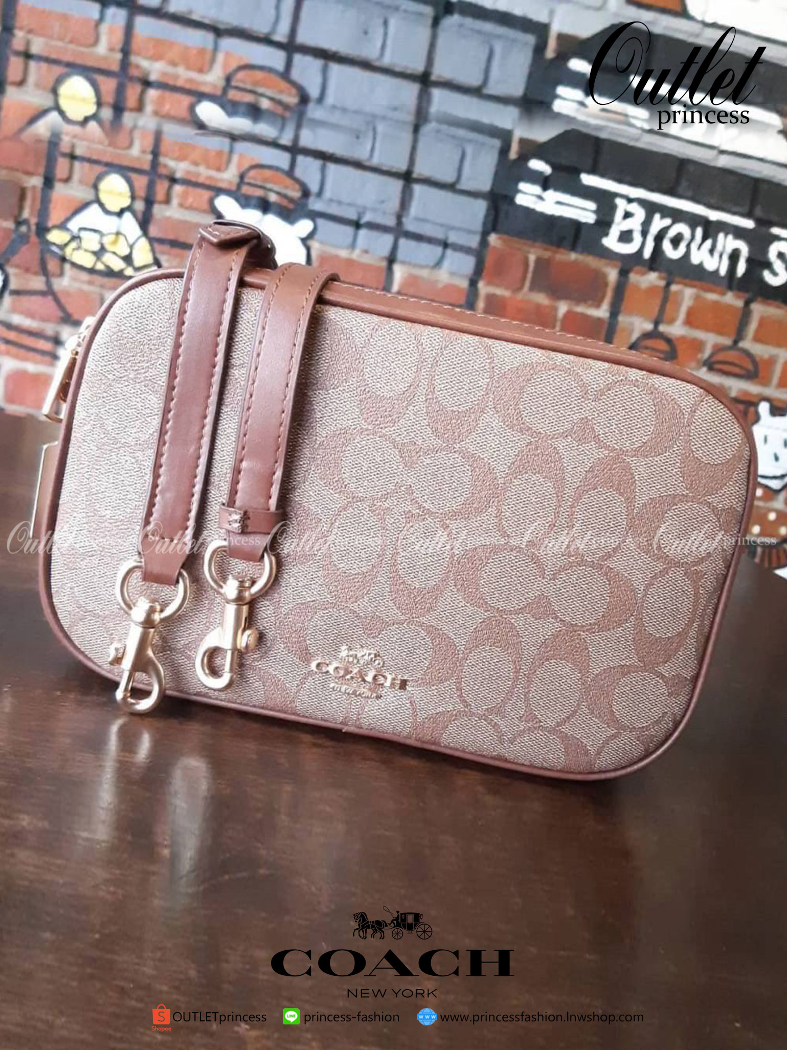 COACH F68168 JES CROSSBODY IN SIGNATURE CANVAS รุ่นยอดฮิต!! กระเป๋าสะพายข้าง รุ่น 2 ซิป ใบใหญ่จุใจ สีคลาสสิคขายดี!!