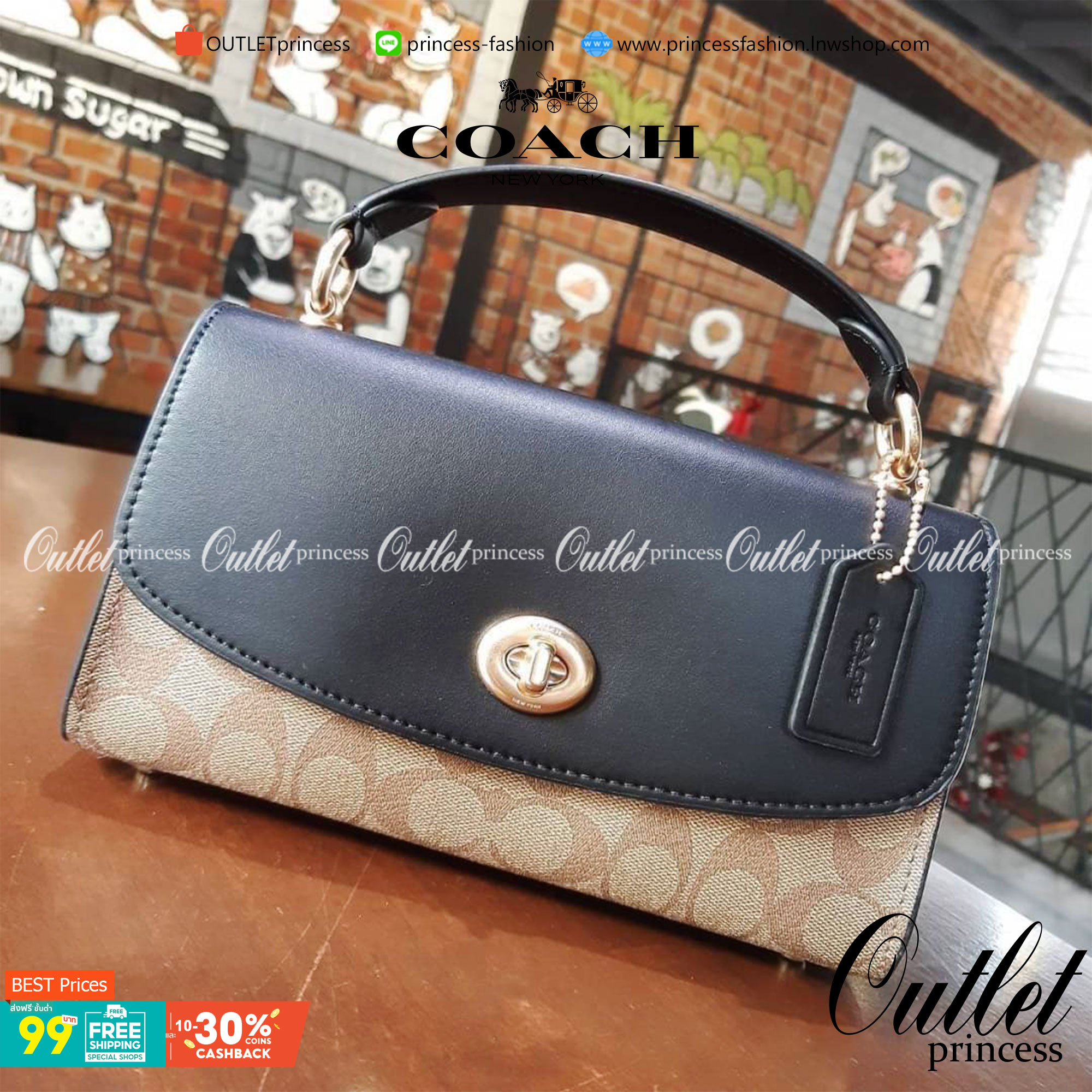 COACH TILLY SATCHEL 23 IN SIGNATURE CANVAS ((C1802//C1439/C1435)) กระเป๋า crossbody สวยหรู ขนาดใหม่ พร้อมสีมาใหม่!! ดีไซน์ย้อนยุค วัสดุหนังแคนวาสเคลือบลายสลับหนังแท้ มาพร้อมหูจับในตัว และสาย crossbody ปรับได้ตามตัว เปิด-ปิดด้วยตัวบิดล็อค ภายในโล่ง บุกำมะห