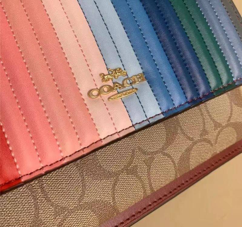 COACH KLARE CROSSBODY WITH RAINBOW LINEAR QUILTING (COACH C1446)