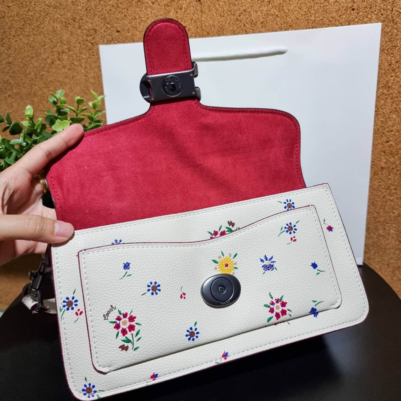 COACH TABBY SHOULDER BAG 26 WITH WILDFLOWER PRINT 630 WITH FLORAL EMBROIDERY 627