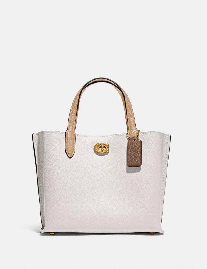 COACH C8561 C8869 WILLOW TOTE 24 IN COLOR BLOCK น้องสาวลุคลูกคุณมาแล้วจ้า กระเป๋าถือ/สะพาย ดีไซน์คัลเลอร์บล็อค ลงตัว เรียบหรู ใบจริงคือผู้ดี๊ผู้ดี ใช่ได้ทุกๆโอกาส วัสดุหนัง pepble อยู่ทรง เปิดปิดด้วยตัวบิดล็อค และอีกฝั่งเป็นกระดุมแม่เหล็ก ภายในโล่งกว้าง ใ