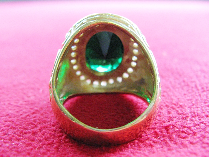 สินค้าจองค่ะ แหวนพลอยมรกตทองเหลืองล้อมเพชร(ราศีพฤษภ)ค่ะ