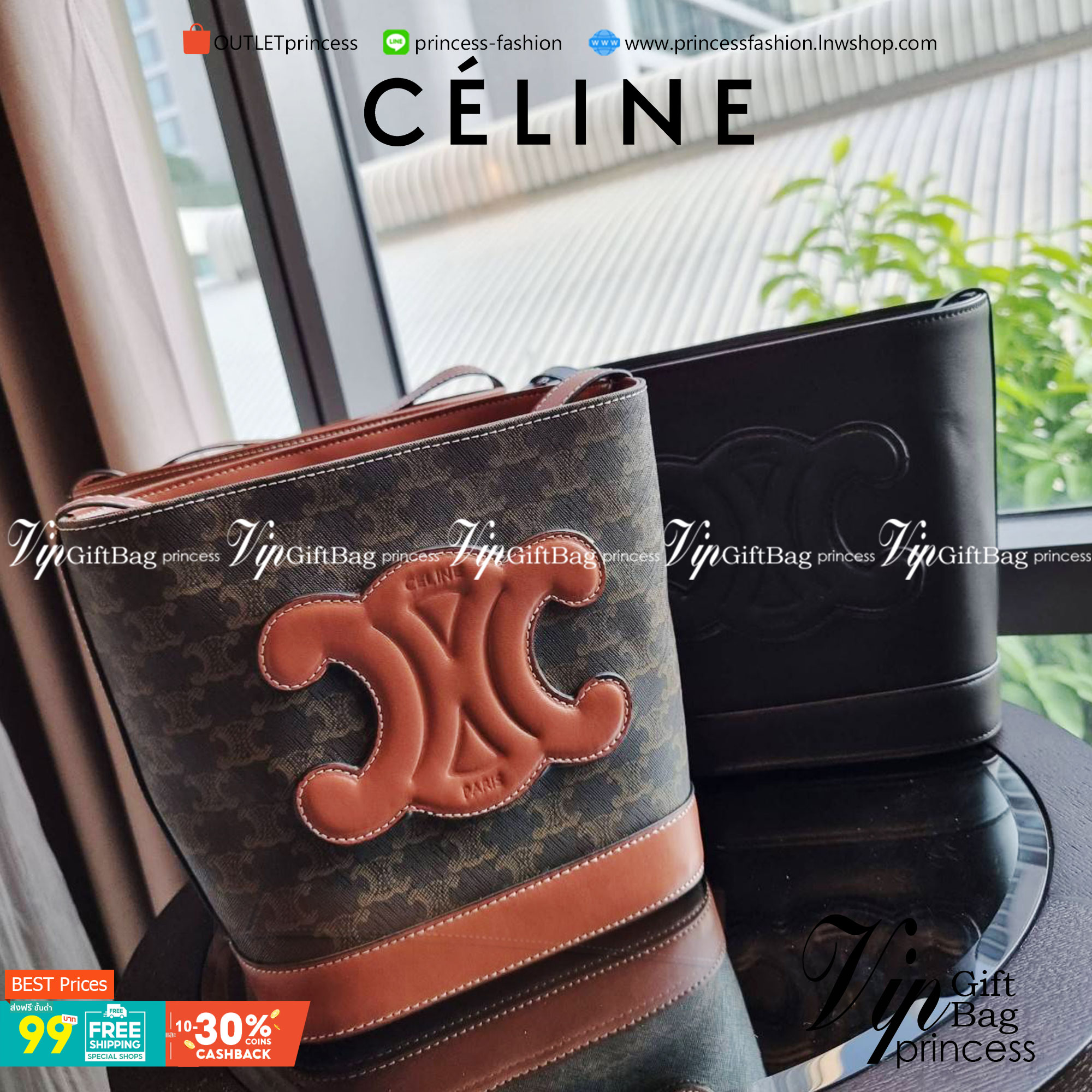 VIP 】CELINE BUCKET BAG CUIR TRIOMPHE คอลเลคชั่นใหม่ ฮิตข้ามปี กับกระเป๋าสะพายทรงถัง ใช้งานง่ายที่สุด สายสะพายในตัว ปรับใช้ได้เลย วัสดุหนังวัว เรียบหรู ผู้ดีไปอีก โดดเด่นด้วยโลโก้เอกลักษณ์ มีกระดุมปิดที่ปากกระเป๋า ภายในโล่งกว้าง ใส่ของแบบจุๆไปเลย เป็นรุ่นท