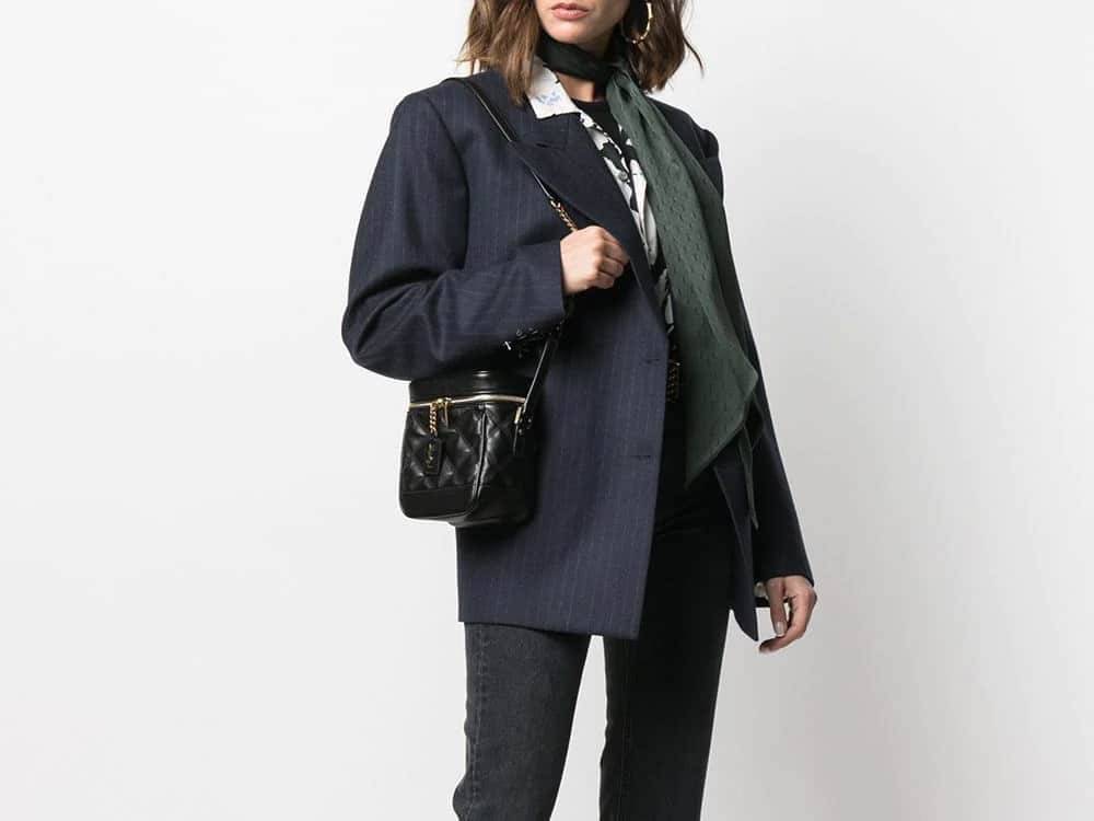 YSL 80'S VANITY BAG IN CARRÉ-QUILTED GRAIN DE POUDRE EMBOSSED LEATHER