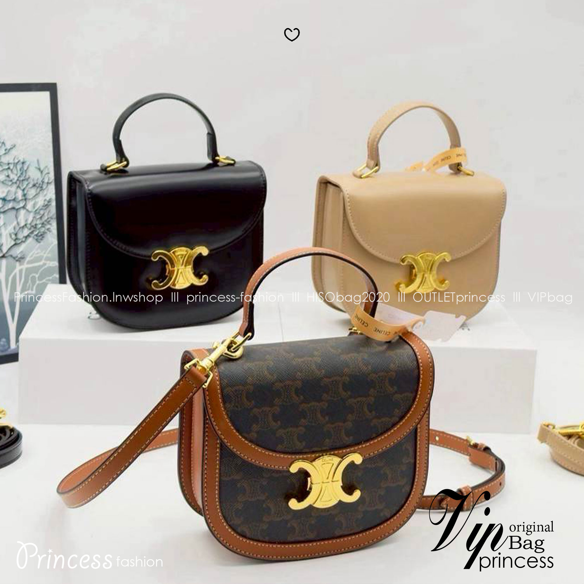 CELINE MINI BESACE CLEA in Triomphe canvas and leather กระเป๋าสะพายพร้อมหูจับถนัดมือ ใหม่ก่อนใคร น่ารักสุดปัง รูปทรงย้อนยุค สไตล์วินเทจลัคชู ภายในเป็นช่องโล่ง มีช่องย่อยให้อีก เป็นไอเท็มที่ควรต้องมีจริงๆ