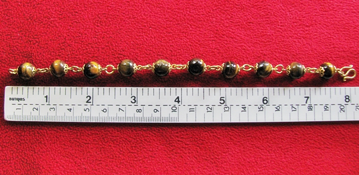 สร้อยข้อมือทองเหลืองหินตาเสือ(คุ้มครอง)ค่ะ