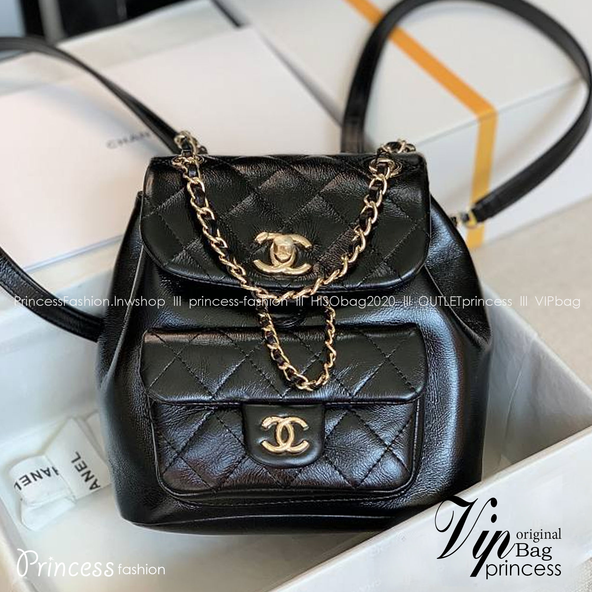 CHANEL MINI DUMA BACKPACK BLACK กระเป๋าเป้ไซส์มินิ รุ่นยอดนิยม เกรดออริ ท็อป สลับแท้ 1:1 ผ่านทุก ตม ใช้งานต่างประเทศได้