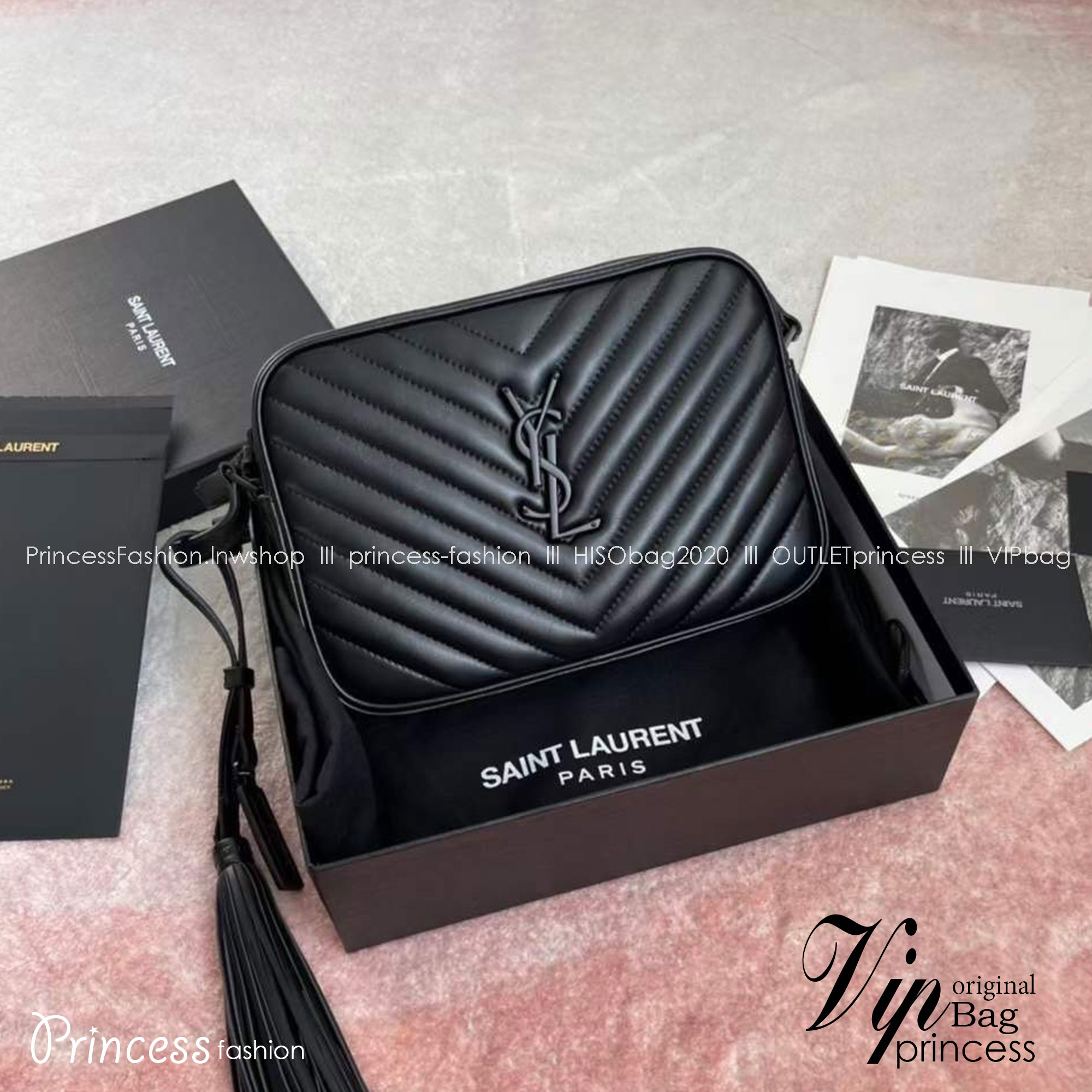 YSL LOU CAMERA BAG IN QUILTED LEATHER 23 cm กระเป๋าสะพาย เกรดหนังสวยเต็มใบ เกรดออริ 1:1 ใช้งานต่างประเทศได้