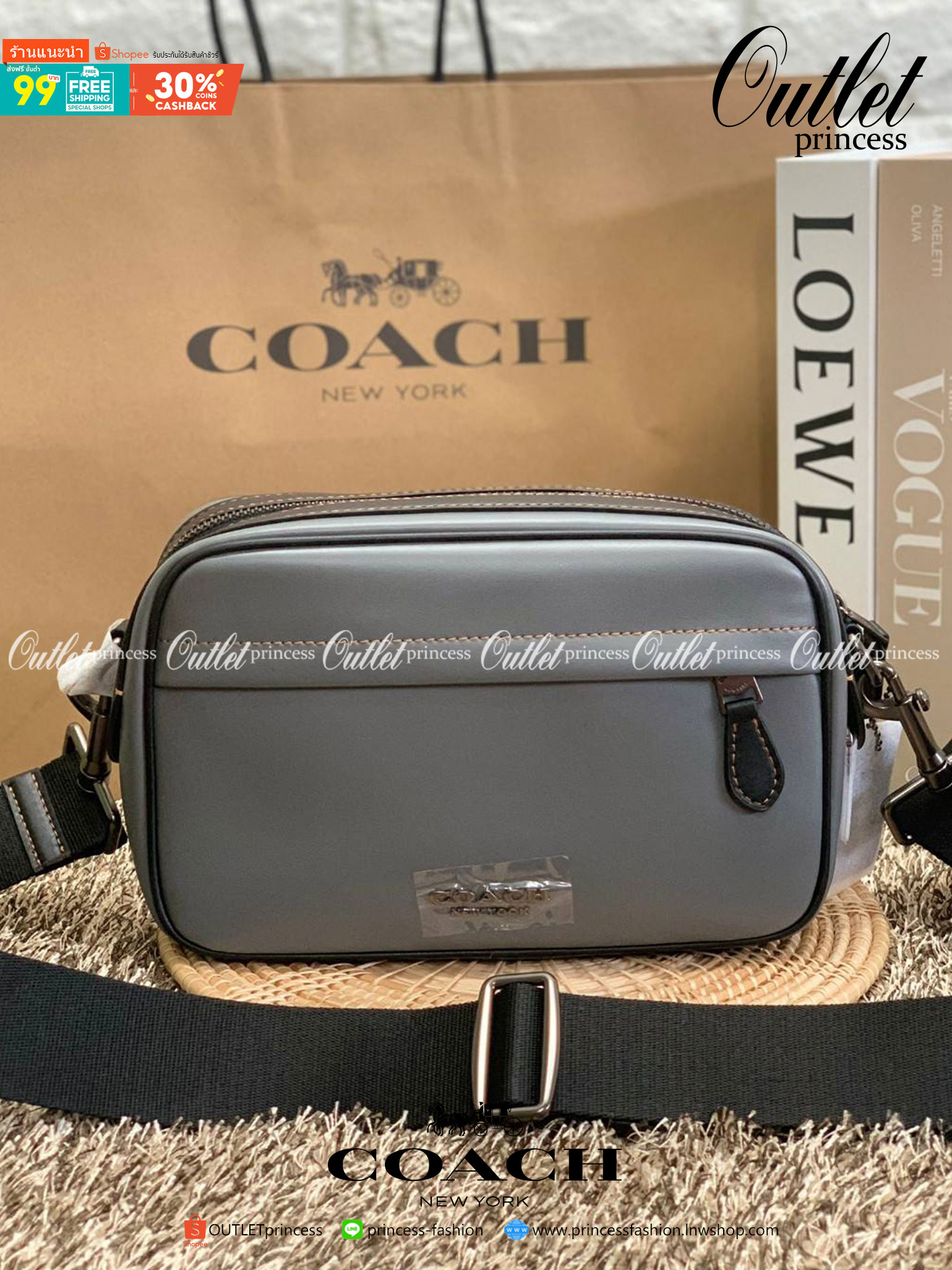 3สีเข้าใหม่งานคุณภาพอีกแล้วคับท่านน ทั้งสี ทั้งหนังสวยมากๆค่าา!! COACH GRAHAM CROSSBODY BAG ((39946)) พร้อมส่ง! กระเป๋าสะพายแบบครอสบอดี้ร์ ใช้ได้ทั้งชาย//หญิง หนังแท้อย่างดี เรียบหรูค่ะ ด้านหน้ามีช่องซิปซ่อนให้หนึ่งช่อง ช่องซิปหลักกว้าง ใส่ของจำเป็นได้ครบ