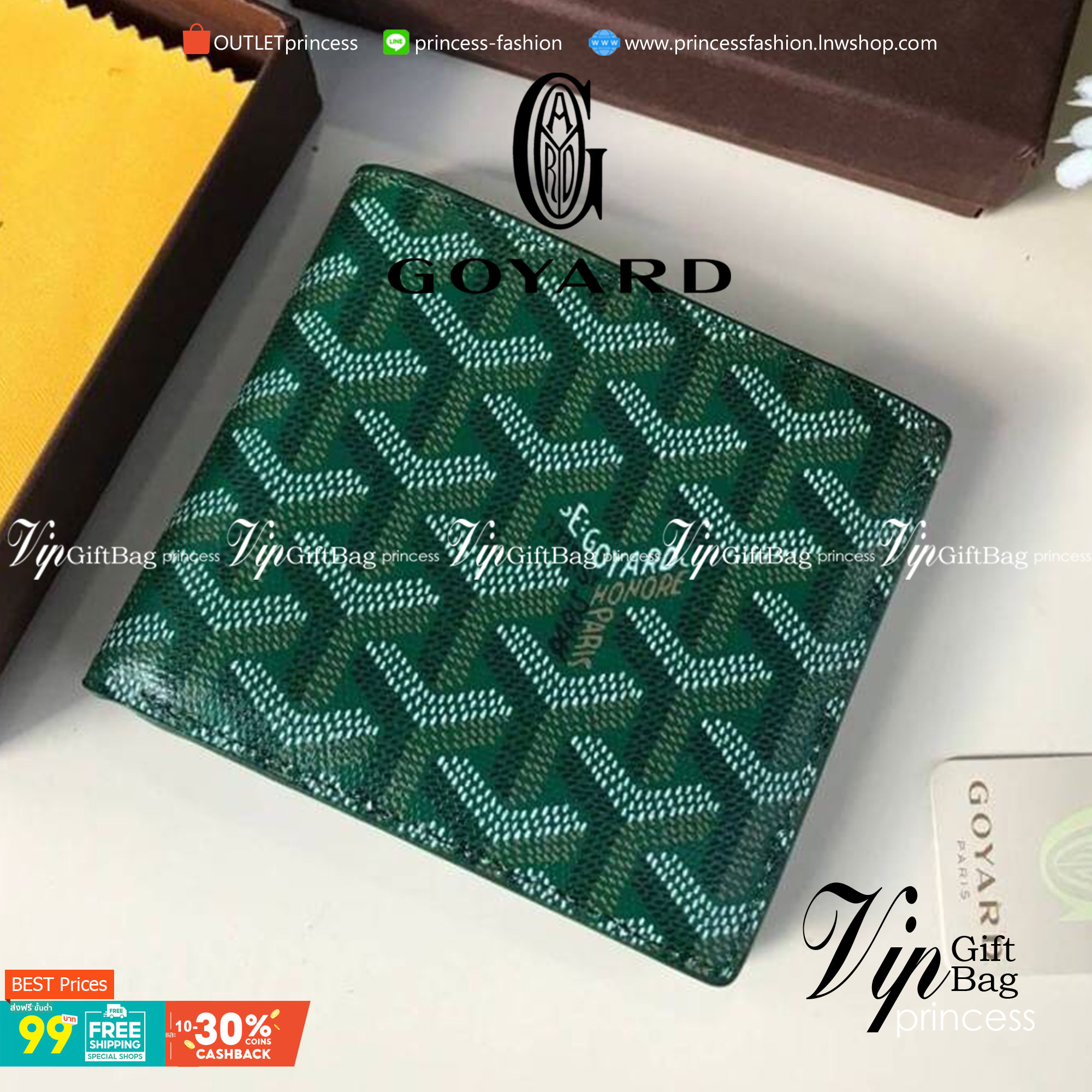 VIP GIFT 】GOYARD Victoire Bifold Wallet กระเป๋าสตางค์ผู้ชายใบสั้น พร้อมส่ง 6 สี พร้อมกล่องสวยหรูน่าใช้มากค่ะ อีกรุ่นที่ยอดขายไม่เคยตก 🤑🤑 ใบจริงดูผู้ดี ดูแพง!! ภายในมีช่องใส่บัตรได้เยอะ ใส่ธนบัตรได้ทุกใบ ห้ามพลาดจร้าา!! ((รุ่นเดินด้ายโทนสีเ