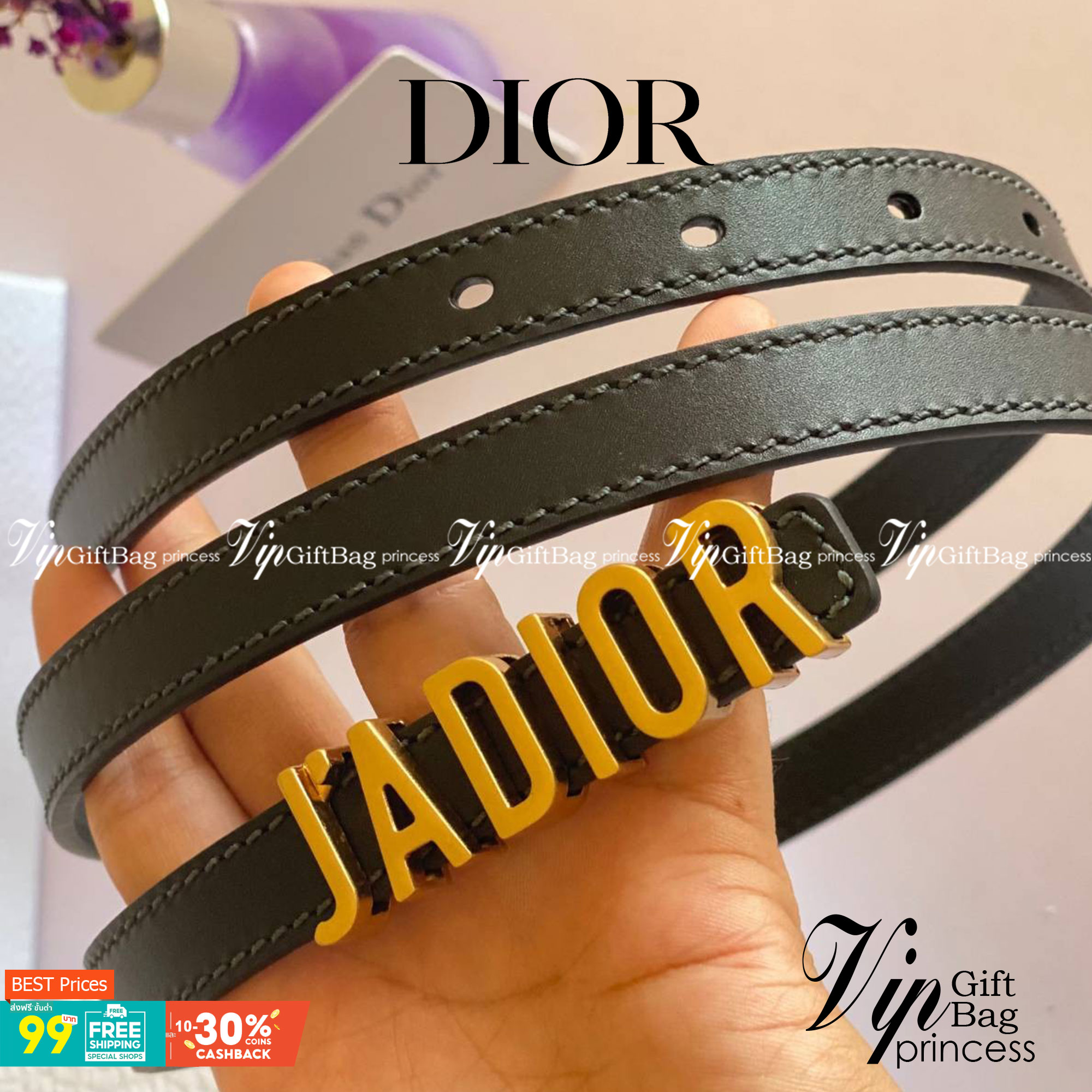 JADIOR ♥️ Dior belt เข็มขัดสุดหรูสายหนังแท้ เส้นเล็ก 1.5cm เป็นรุ่นตามหาเลยค่า งานสวยมาก ภาพถ่ายจากงานขายจริง โลโก้ 3D Gold metal JADIOR เข้าได้กับทุกลุ๊คสไตล์การเเต่งตัว สวยหรูดูดีมีระดับ ไอเท็มนี้แนะนำเลยค่าา มาน้อยรีบๆ หน่อยน้าา