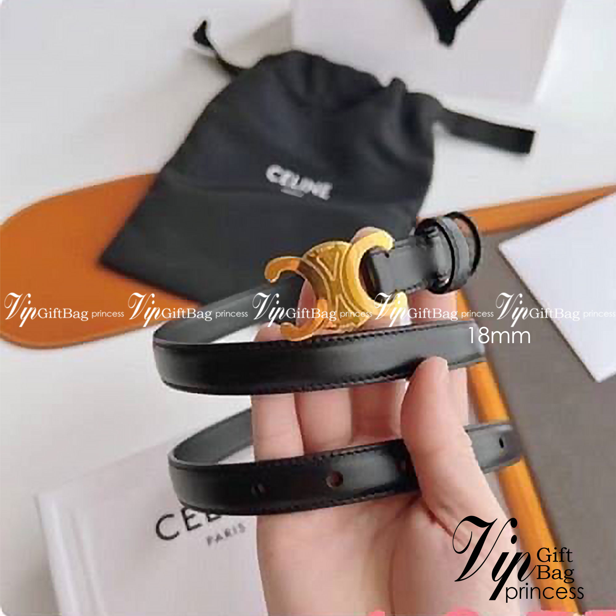 ORI 🥂 หนังแท้ CELINE BELT LOGO 18MM 25MM / Celine Triomphe Belt in Natural Calfskin ออริจินอลเกรด หนังแท้ หัวเข็มขัดโลโก้แบรนด์แบบ 3D Vintage สีทอง ปั้มโลโก้คมชัดคล้ายของจริง สายปรับระดับได้ในดีไซน์เรียบหรูเข้ากับทุกลุ๊คใช้ได้ทั้งชายหญิง สินค้ามาพ