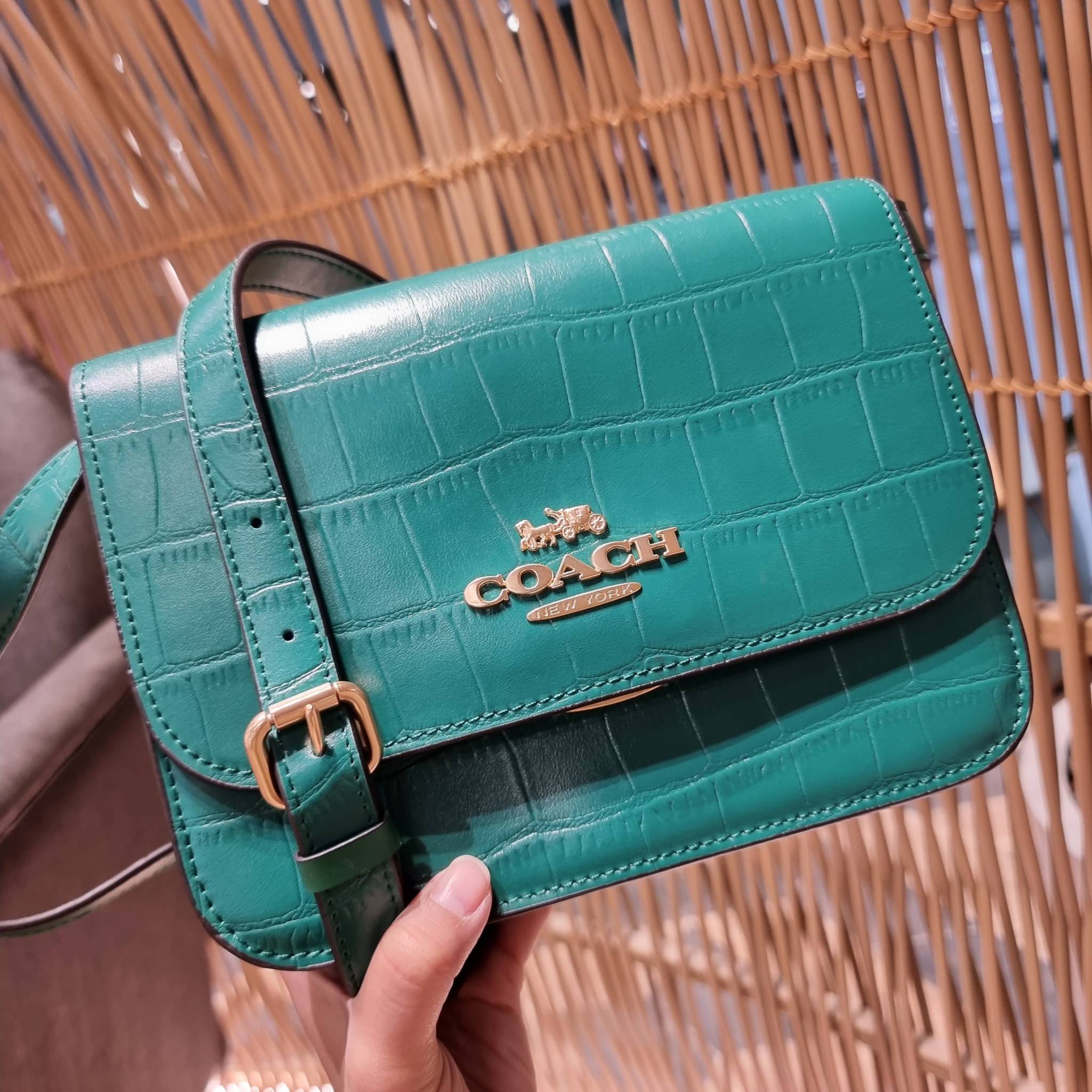 COACH C5631 BRYNN FLAP CROSSBODY แซ่บที่สุด ใหม่ที่สุด!! คอลเลคชั่นใหม่!! มองยังไงก็หลงรักละสายตาไม่ไหว กระเป๋าสะพายข้างลุคไฮน์ ที่ดีไซน์ออกมาได้ปัง และดูแพงมากๆ ด้วยดีเทลคลาสสิค รูปทรงใช้งานง่าย เรียบๆแต่มีดีเทล วัสดุหนังลายจระเข้ สวยม้าก!!! เปิด-ปิดด้วย