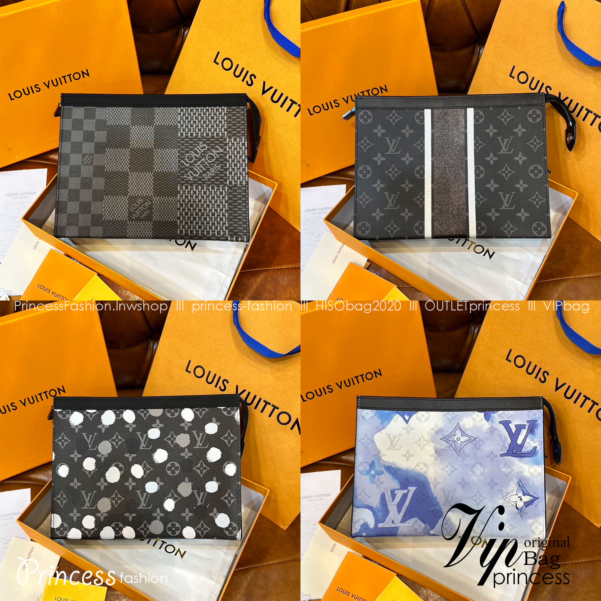 พร้อมส่ง 15 แบบ LV Pochette Voyage MM / LV Clutch กระเป๋าถือทรงคลัช ทรงพอช เกรดออริ สลับแท้ 1:1 ใช้ต่างประเทศได้ ใช้ได้ทั้งชายหญิง