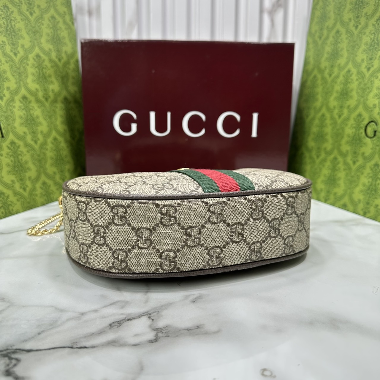 ORI หนังแท้ | Gucci Ophidia small shoulder bag / Gucci Hobo Bag กระเป๋าสะพายทรงโฮโบรูปพระจันทร์ มอบชีวิตชีวาให้กับมรดกของแบรนด์ด้วยแถบ Web