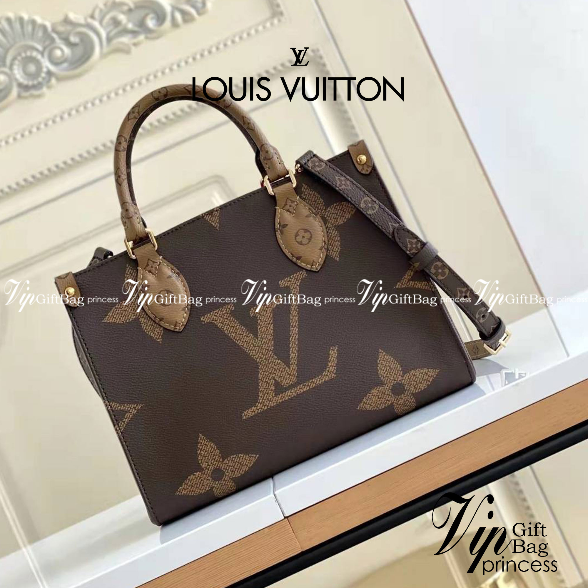 หนังแท้ LOUIS VUITTON ONTHEGO 10" / LV ONTHEGO พร้อมส่งที่ไทย งานหนังแท้ทั้งใบ ออริจินอลเกรด ภาพสินค้าถ่ายจากงานขายจริง ใช้งานต่างประเทศได้