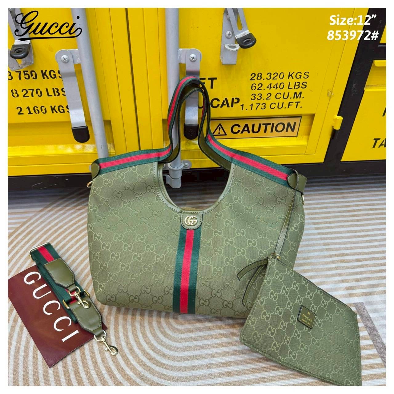 Gucci Giglio Medium tote bag กระเป๋าทรงสะพายทรงโท้ทใบใหญ่ สีใหม่เขียวรับทรัพย์ ดีไซน์ใหม่ล่าสุด สวยหรู่เท่มาก มาพร้อมใบเล็กเข้าเซ็ท