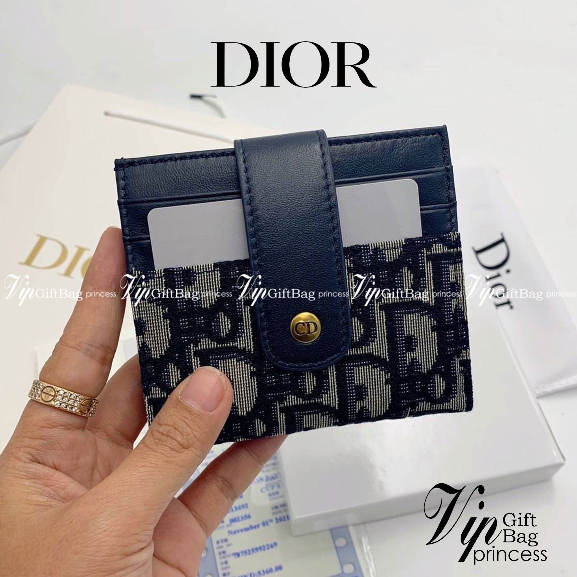 DIOR Card Holder / DIOR Wallet กระเป๋าใส่บัตรแบรนด์หรู พร้อมส่งที่ไทย ภาพสินค้าถ่ายจากงานขายจริง ใช้งานต่างประเทศได้
